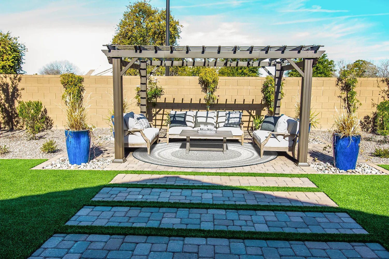 Tapis rond - Indoor/Outdoor Angus (vert)