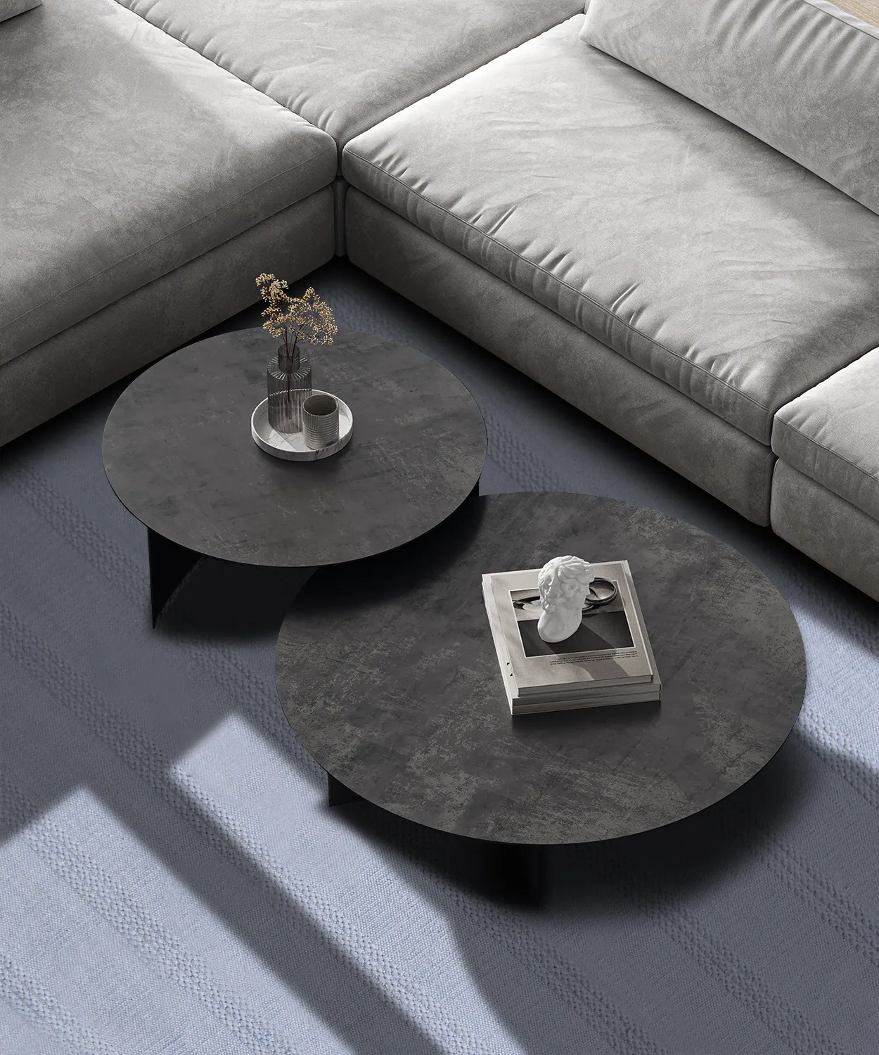 Tapis en coton - Lilje (bleu)