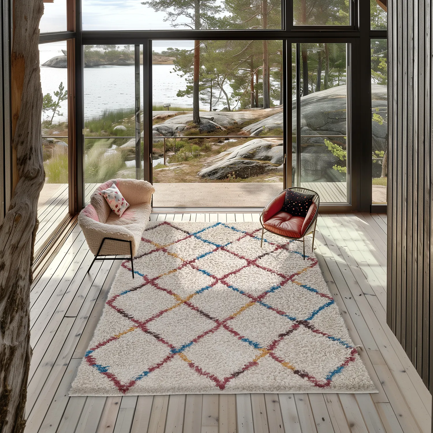 Tapis à poils longs - Maeron Natural Cotton Shaggy (multi)