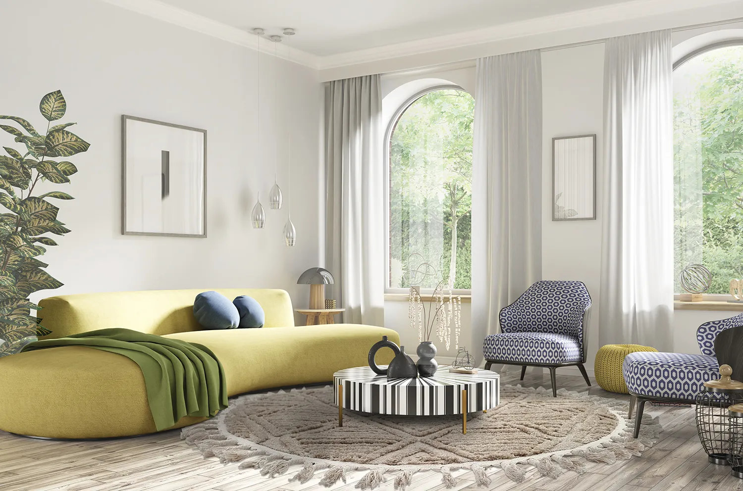 Tapis rond - Dover (beige)