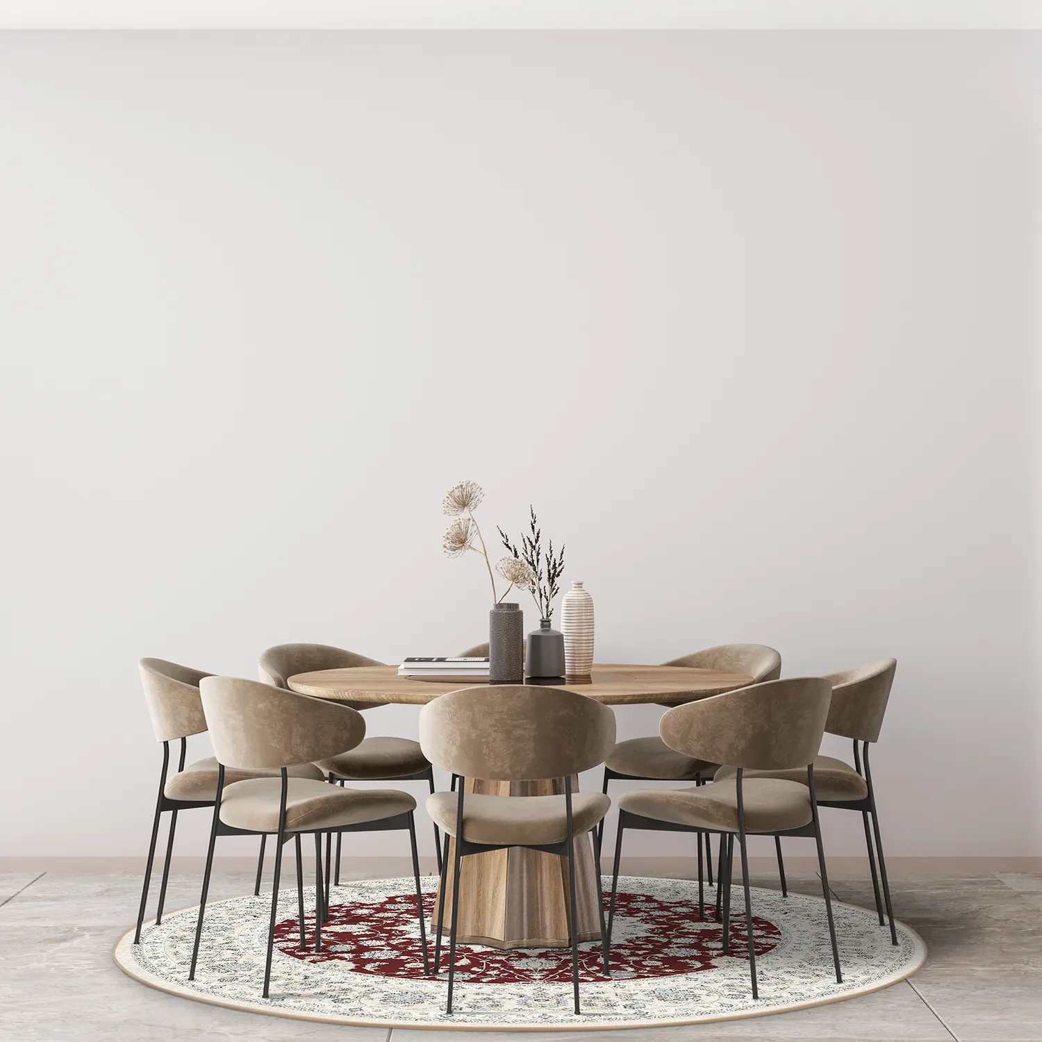 Tapis rond - Arabella (bordeaux)
