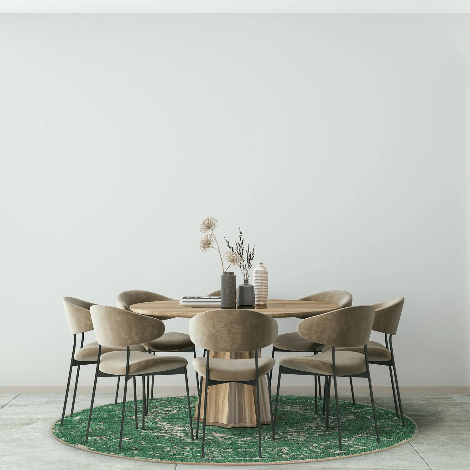 Tapis rond - Lainey (vert)