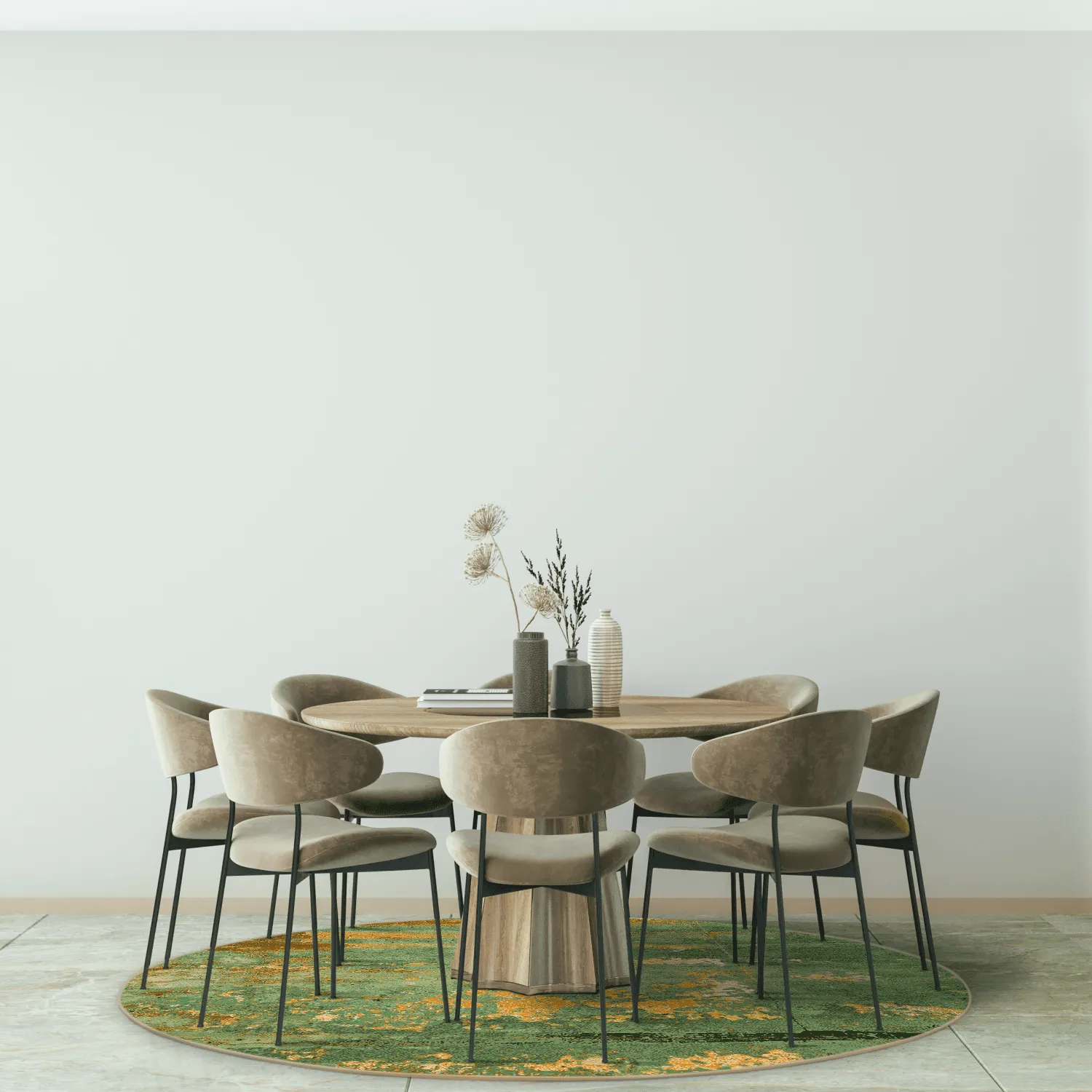 Tapis rond - Domont (vert)