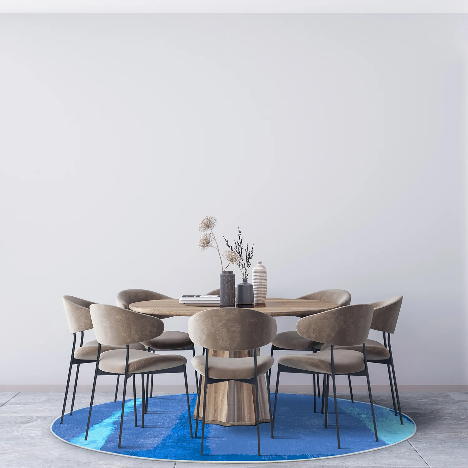 Tapis rond - Asti (bleu)