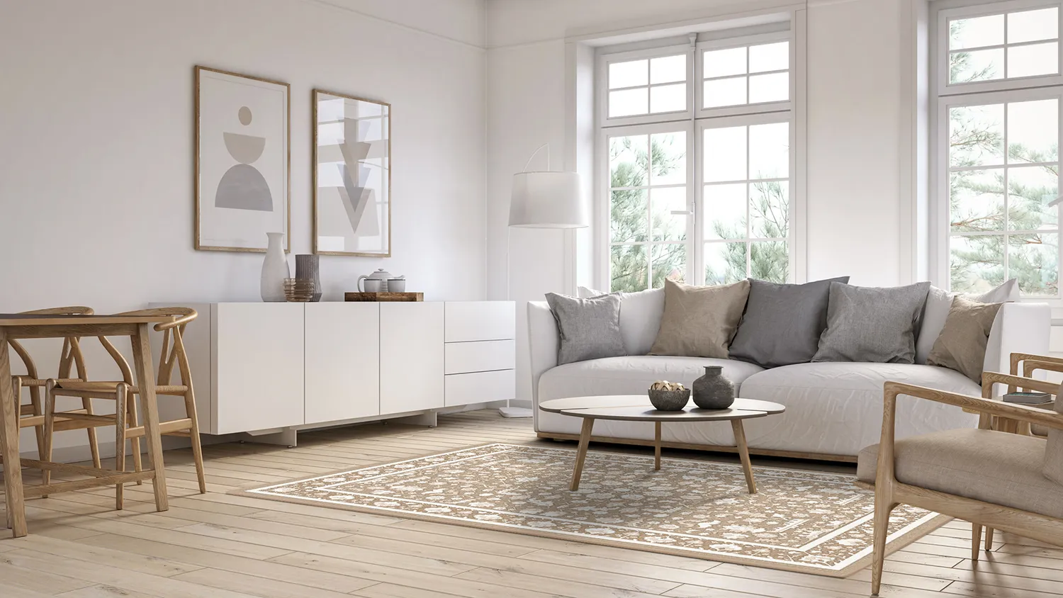 Tapis Wilton - Ember (beige/blanc cassé)