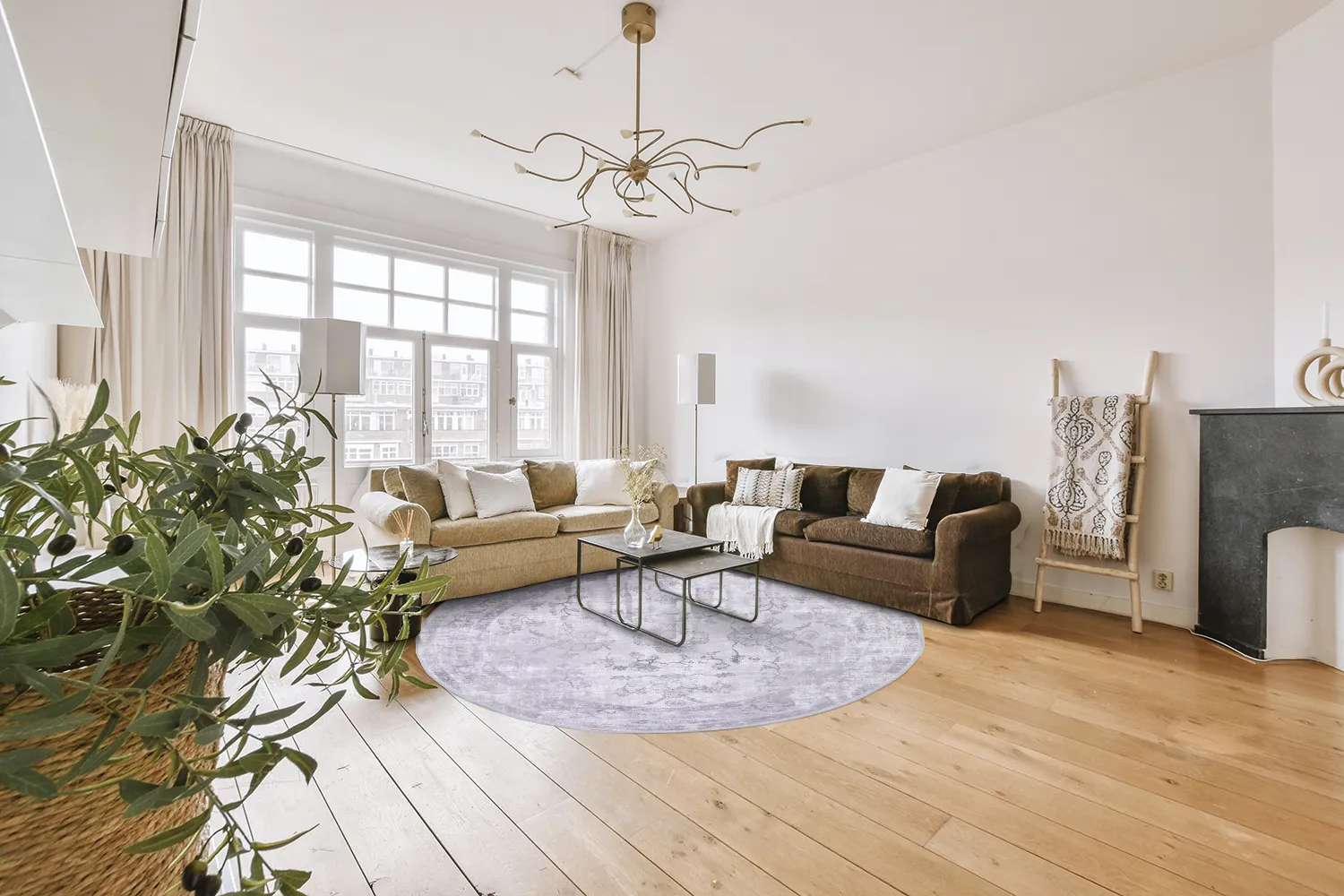 Tapis rond - Gombalia (violet clair)