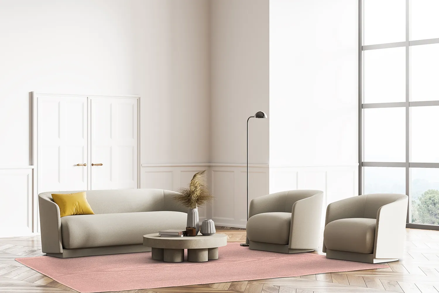 Tapis en laine - Hamilton (Coral Pink)
