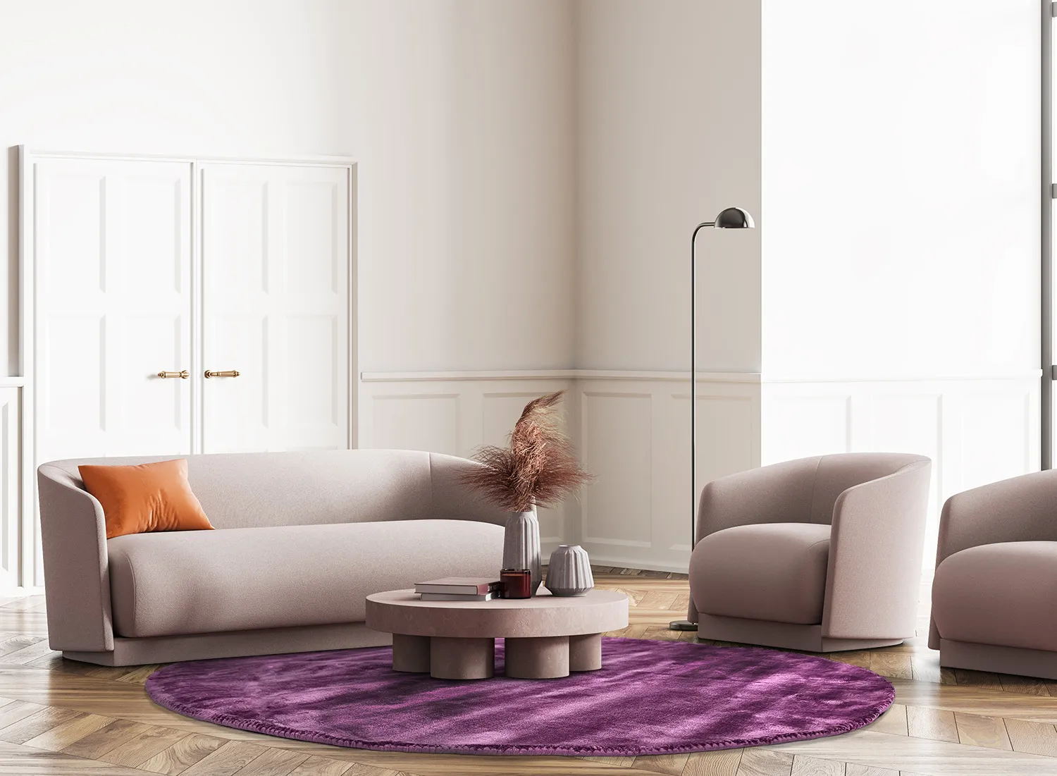 Tapis rond - Jodhpur Special Luxury Edition (violet)