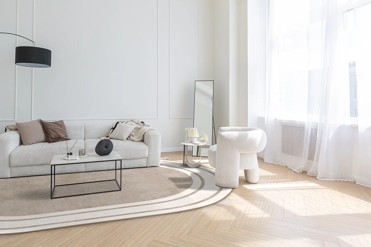 Tapis ovale - Josie (beige)