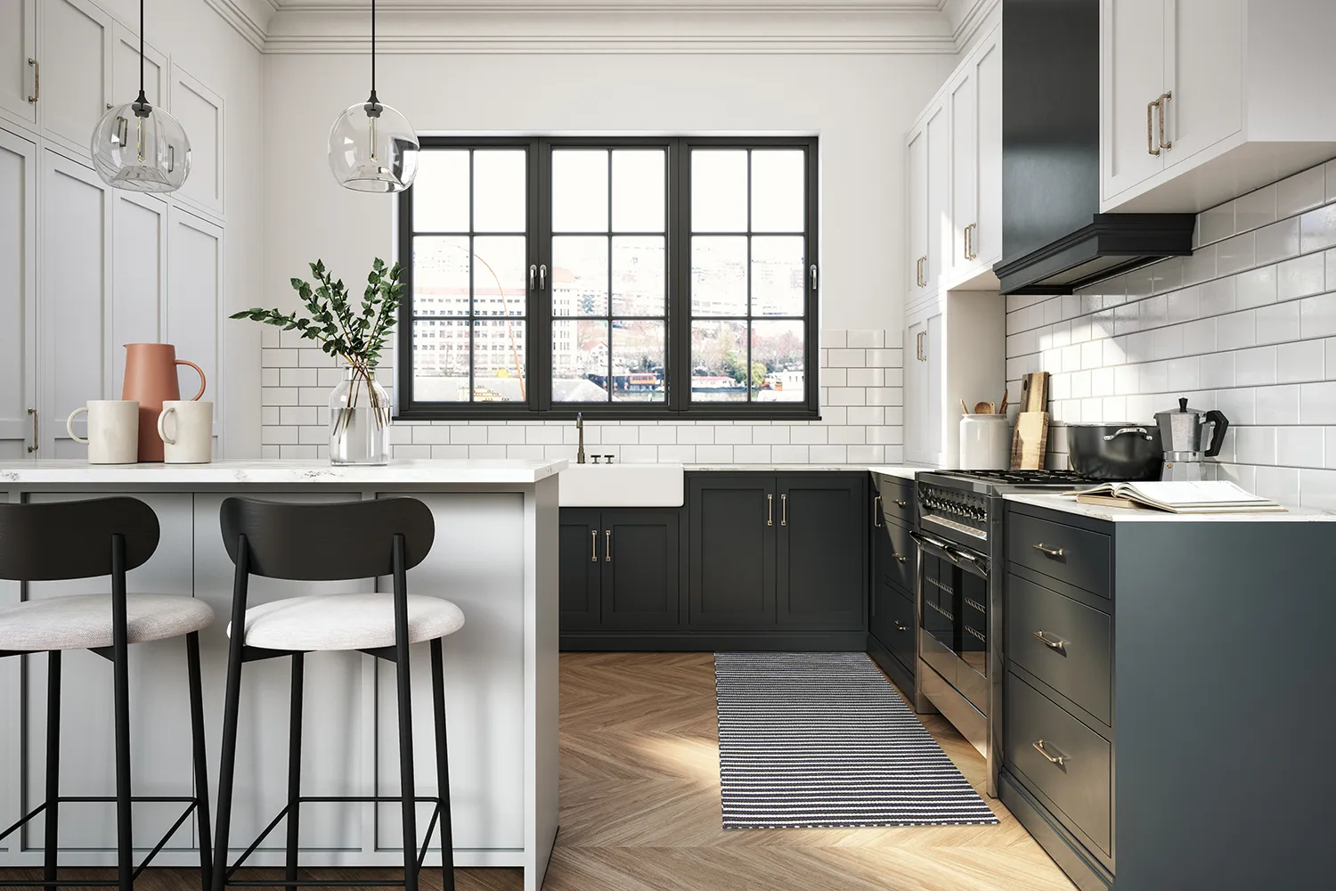 Tapis en plastique - Kensington (noir/blanc)