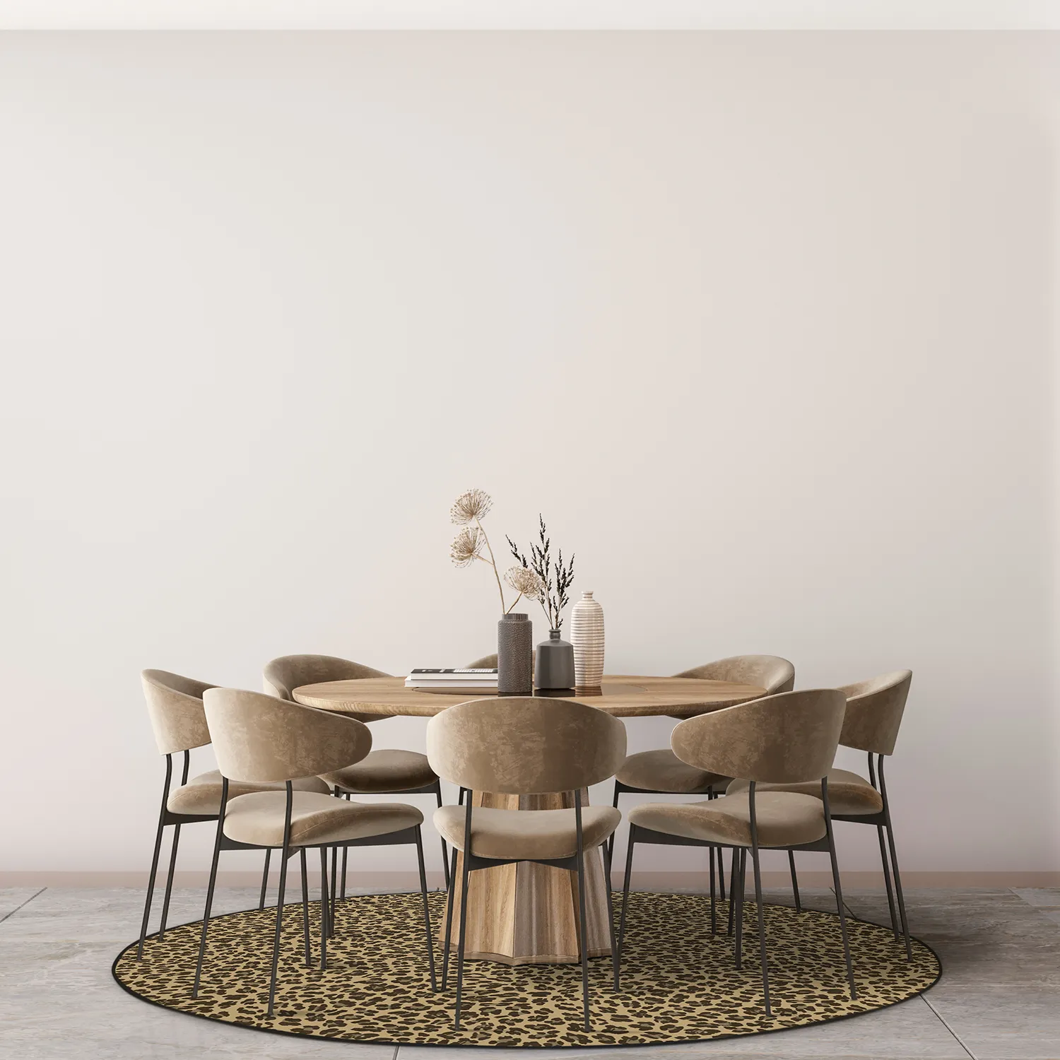 Tapis rond - Leopard (marron)