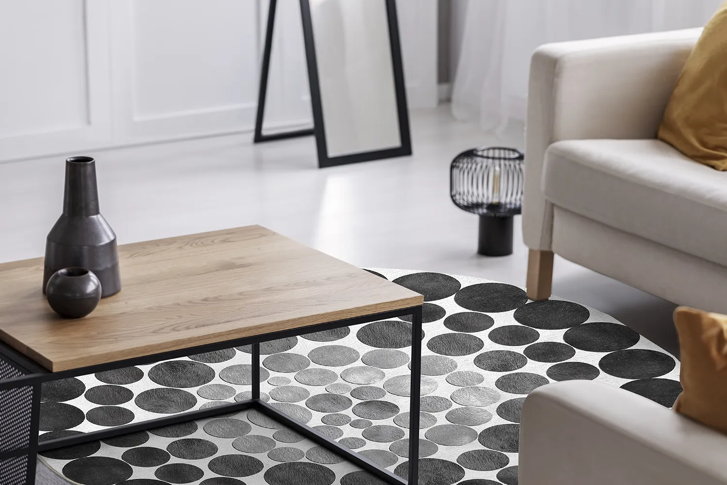 Tapis rond - Marineo (gris)