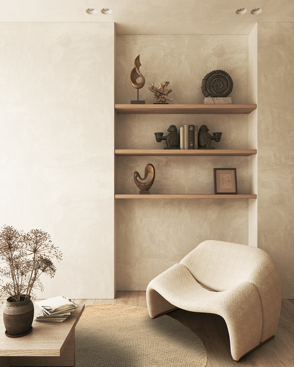 Tapis rond - Avafors Wool Bubble (sable)