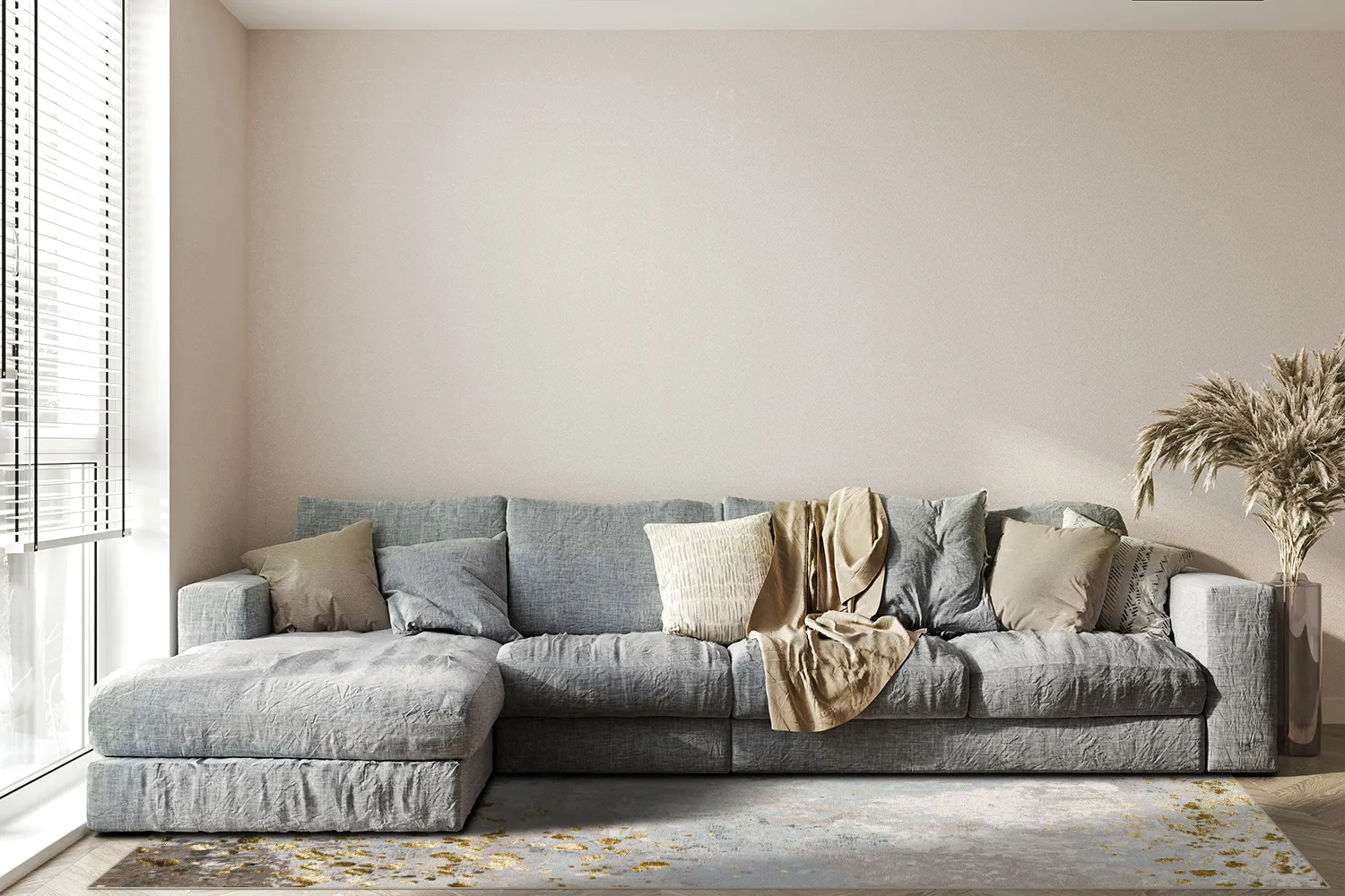 Tapis Wilton - Maude (gris/doré)