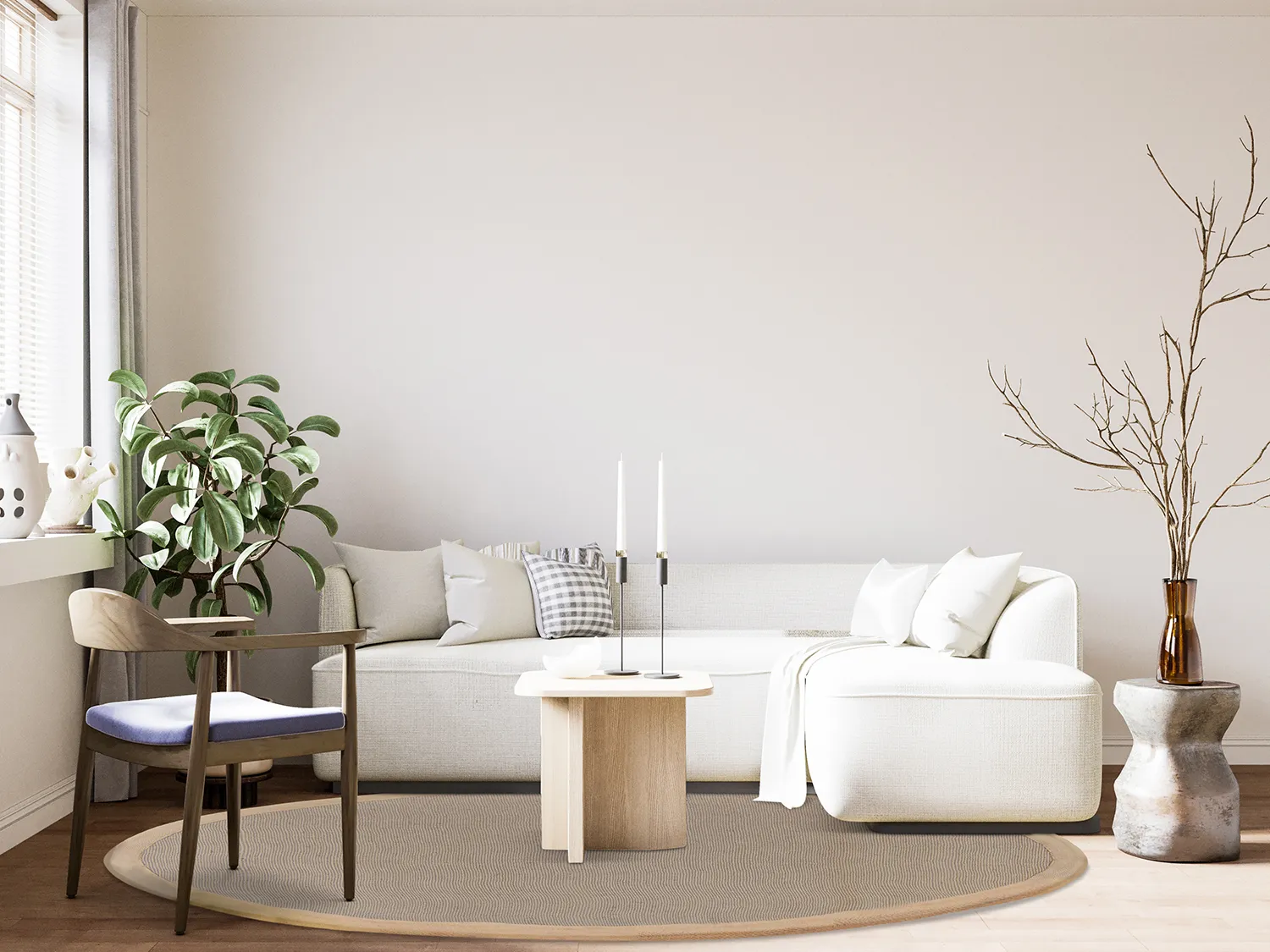 Tapis rond (sisal) - Agave (taupe clair)