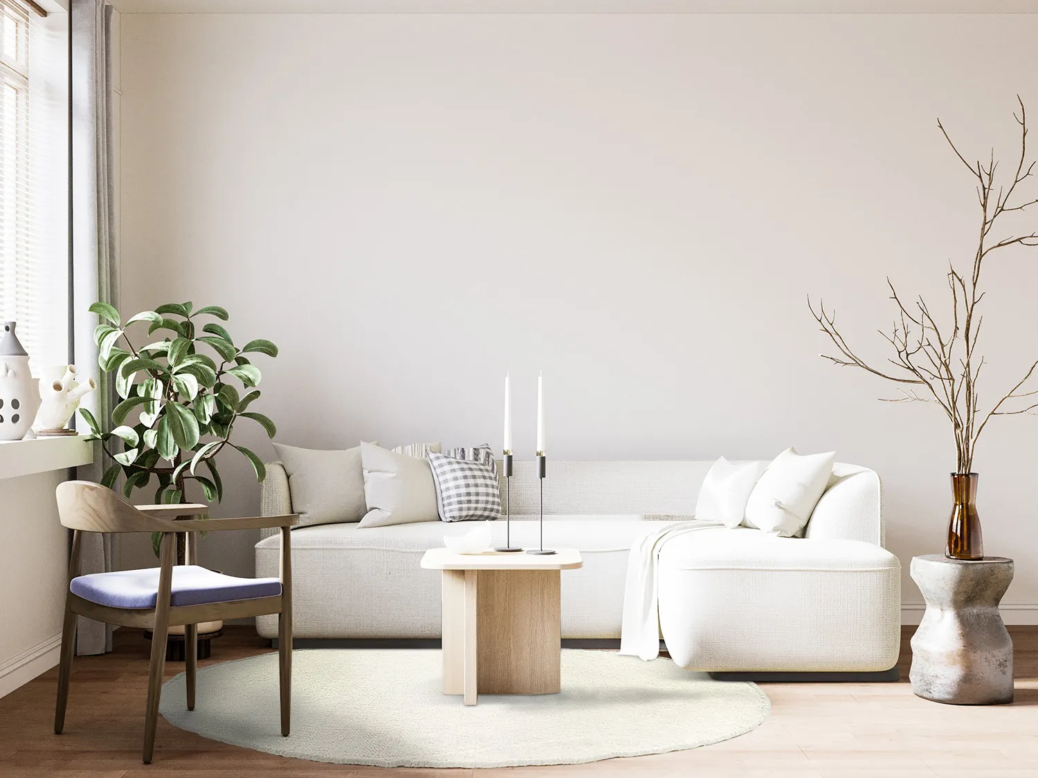 Tapis rond - Dhurry (blanc)