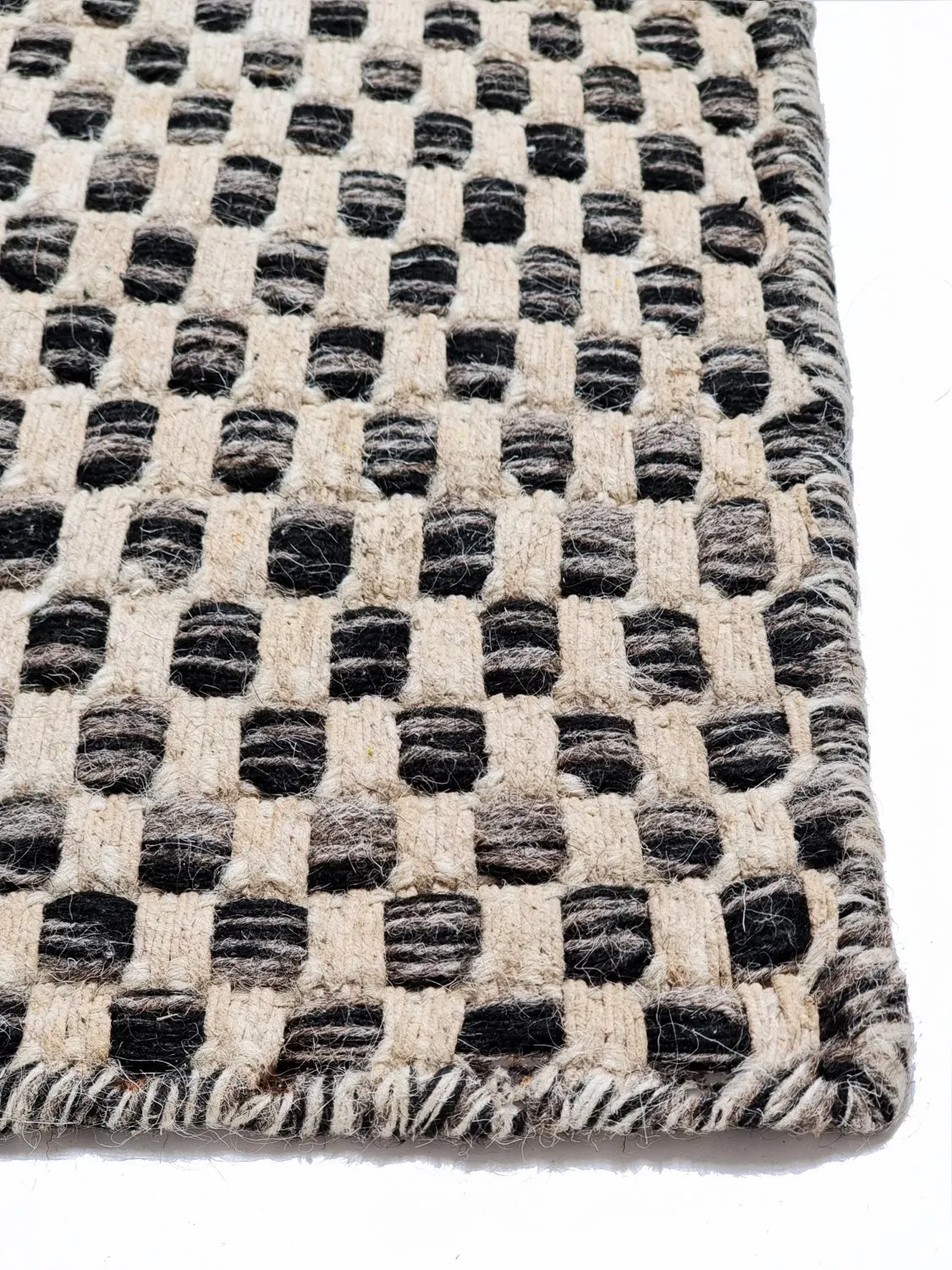 Tapis en laine - Jenim (noir/beige)