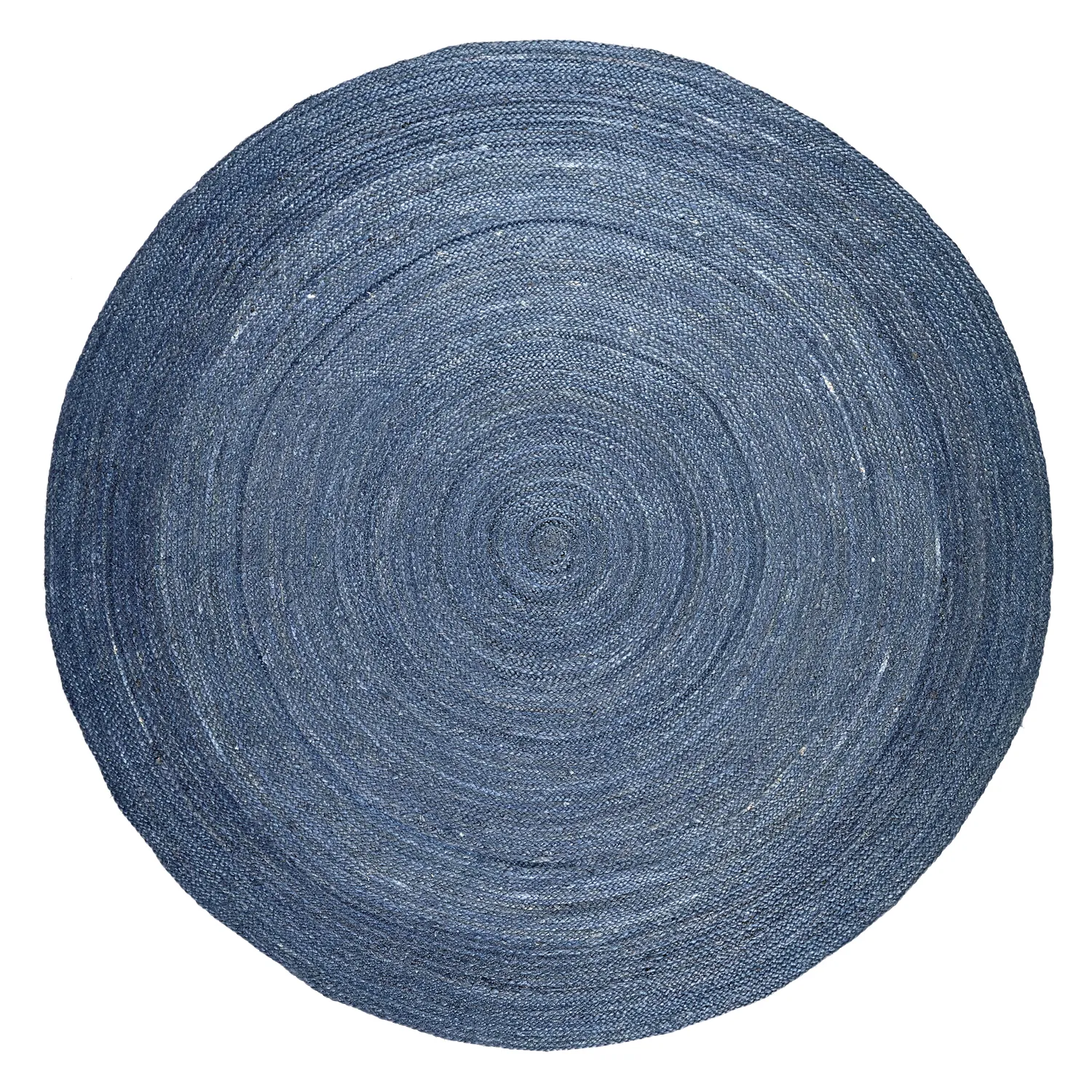 Tapis rond en jute - Amasia (bleu)