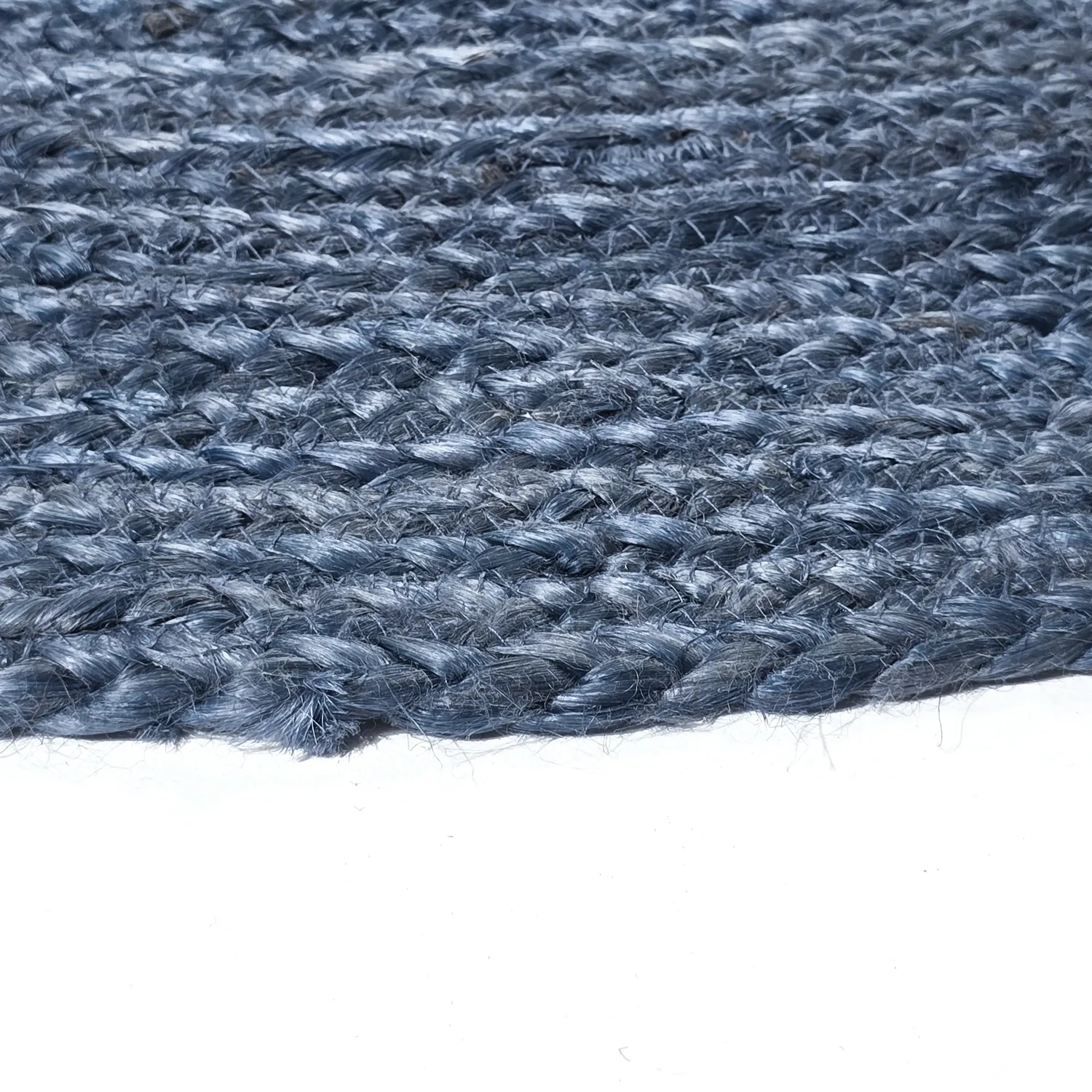 Tapis rond en jute - Amasia (bleu)
