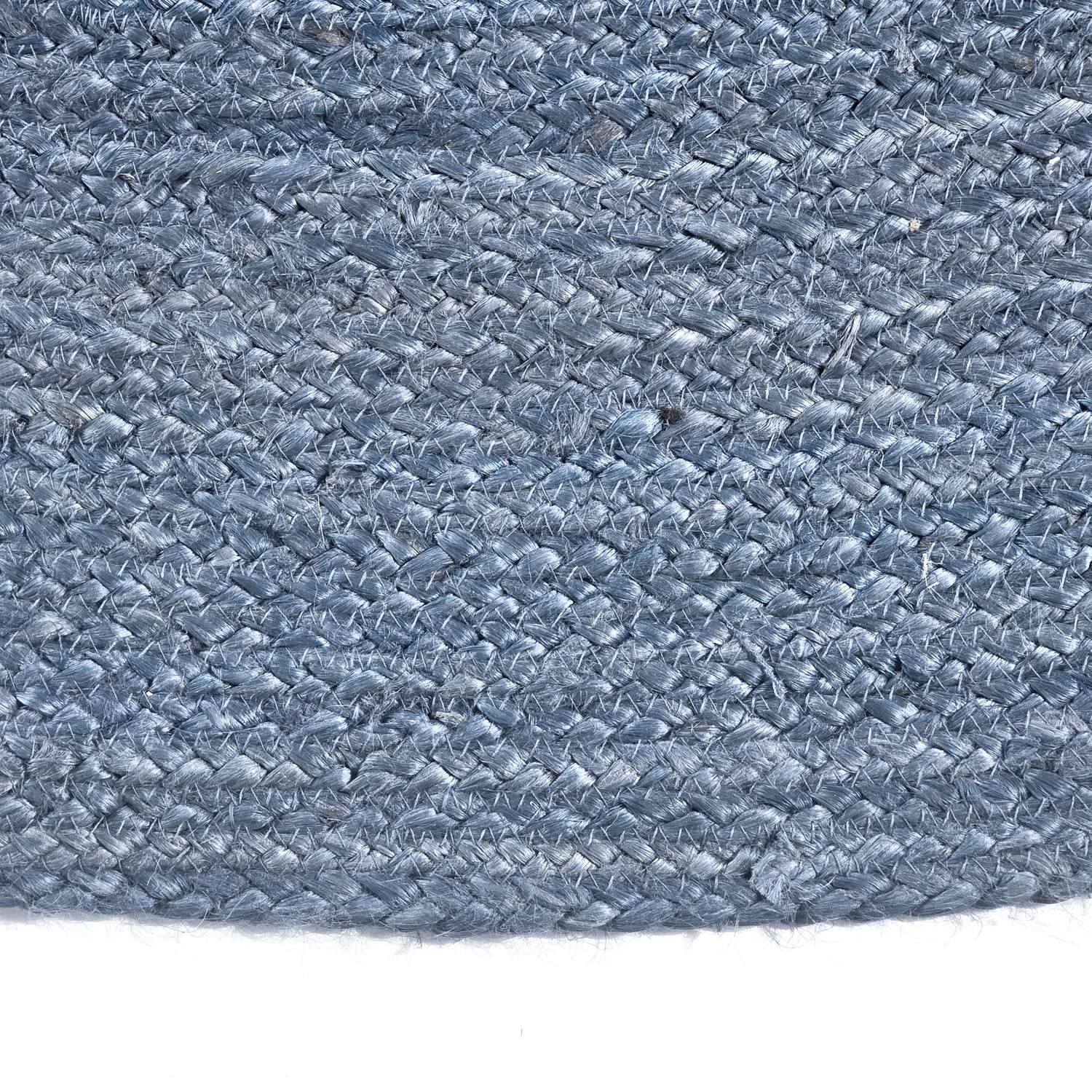 Tapis rond en jute - Amasia (bleu)