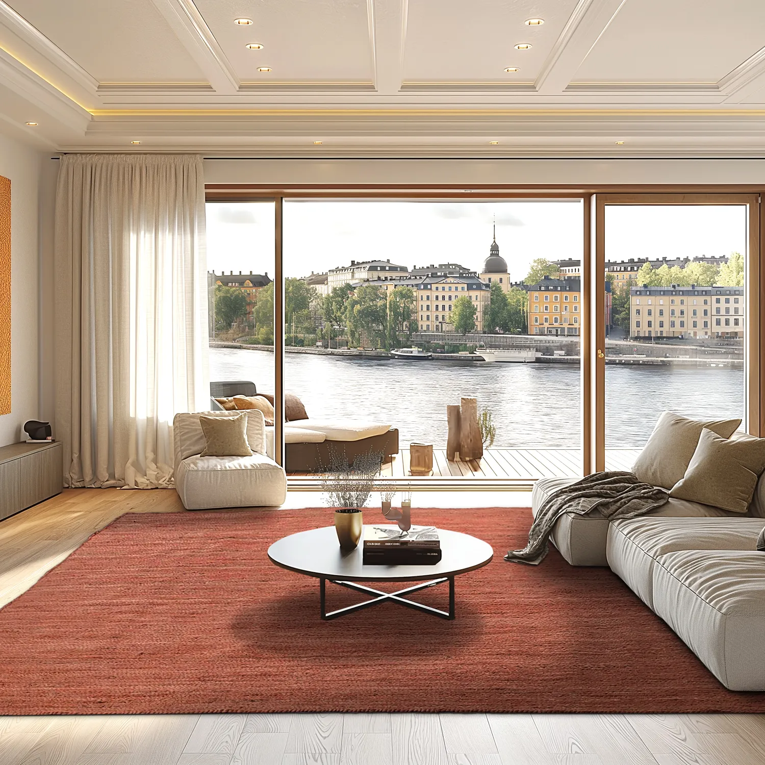 Tapis en jute - Amasia (châtaigne)