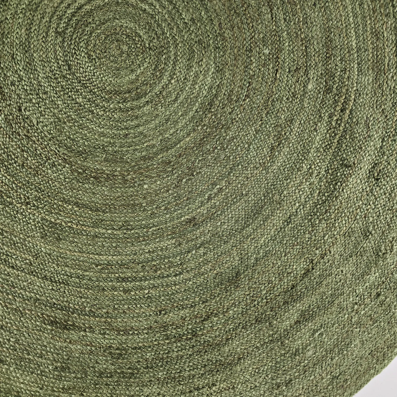Tapis rond en jute - Amasia (vert militaire)