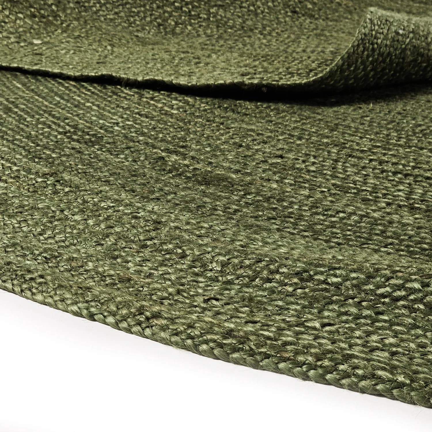 Tapis rond en jute - Amasia (vert militaire)
