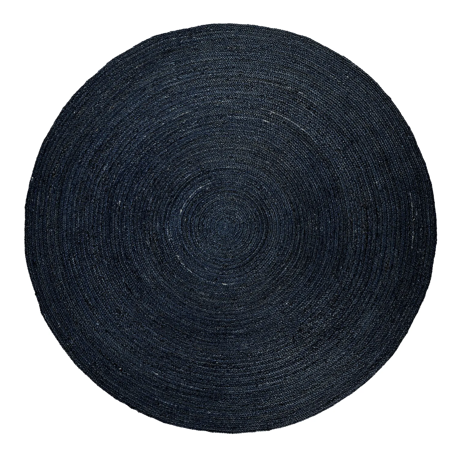 Tapis rond en jute - Amasia (bleu foncé)