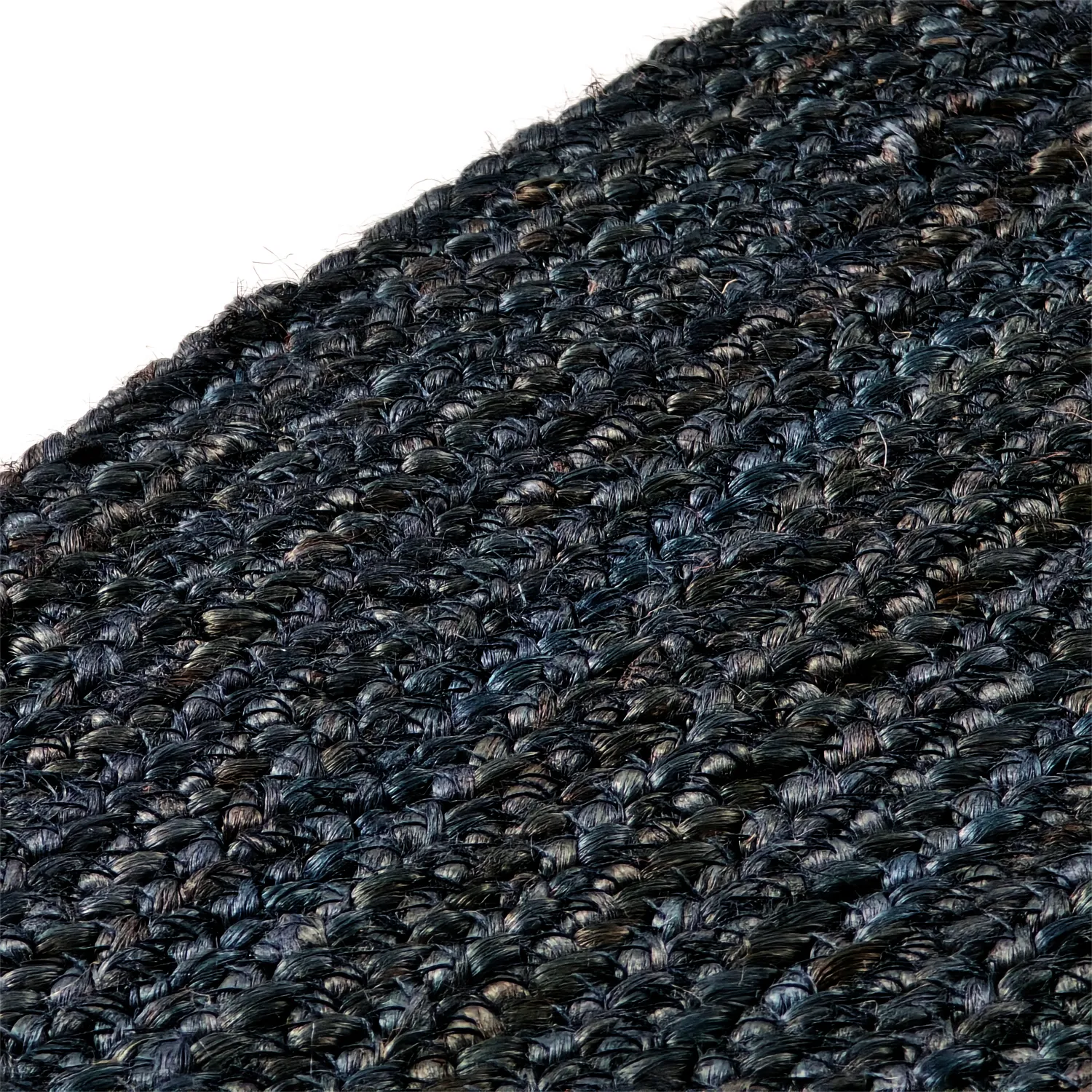 Tapis rond en jute - Amasia (bleu foncé)