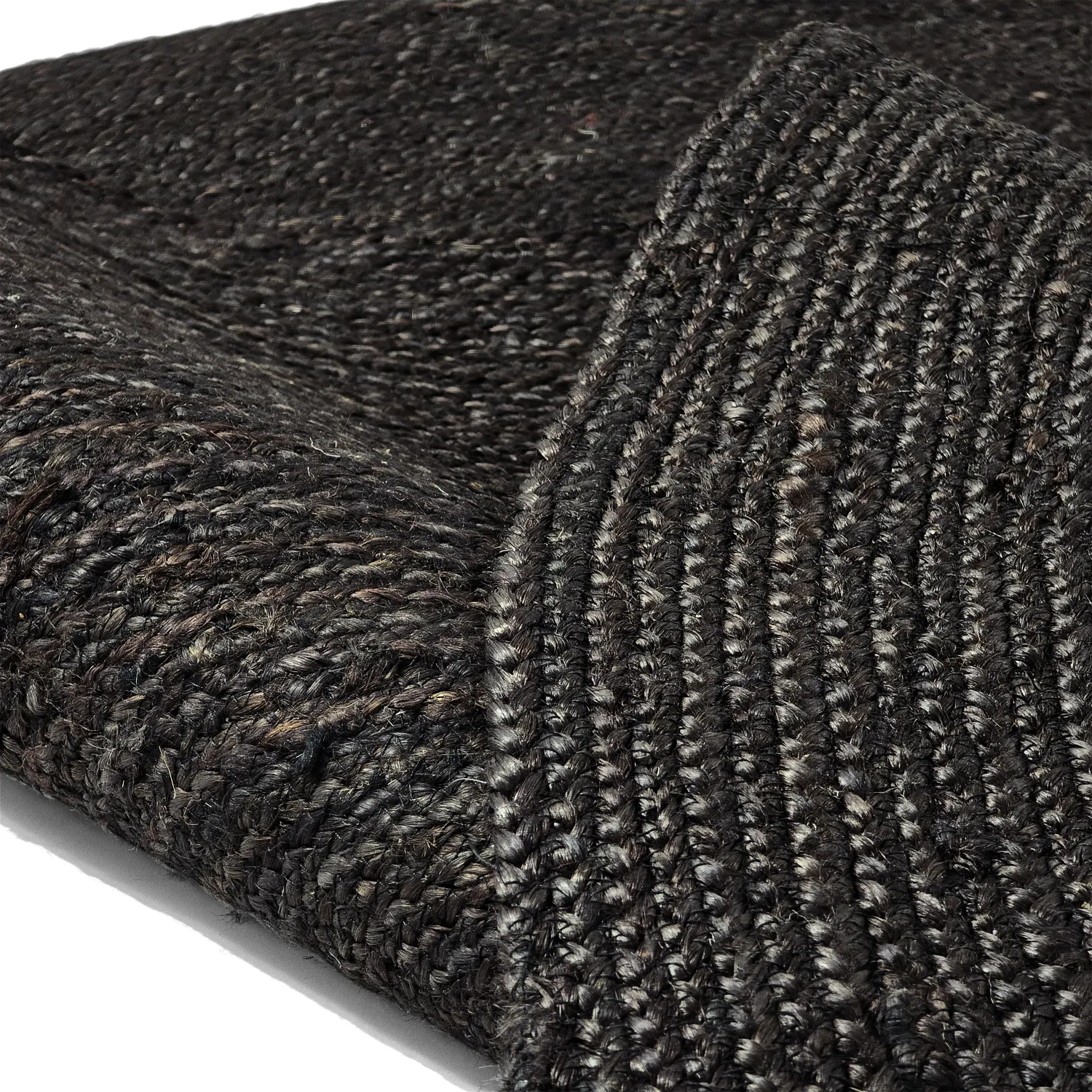 Tapis rond en jute - Amasia (noir)