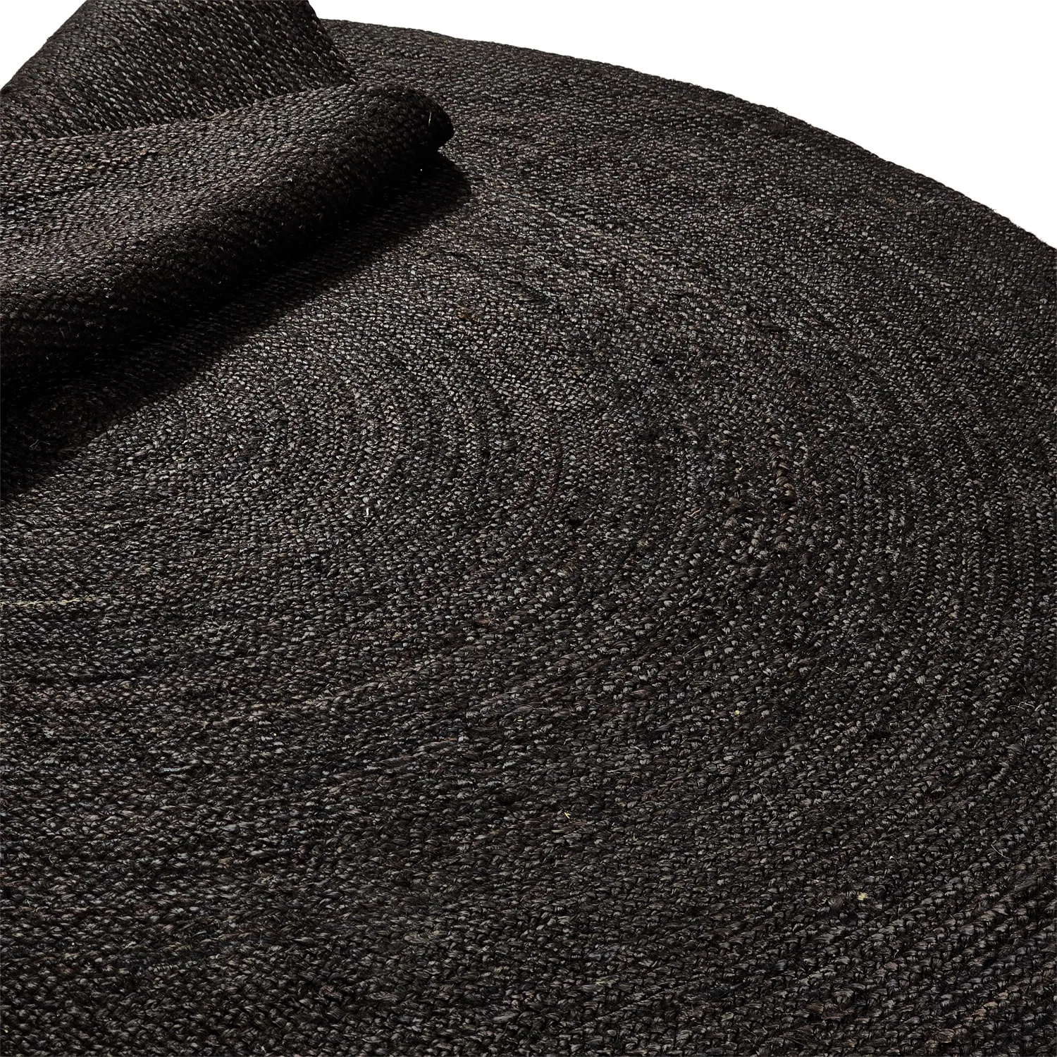Tapis rond en jute - Amasia (noir)