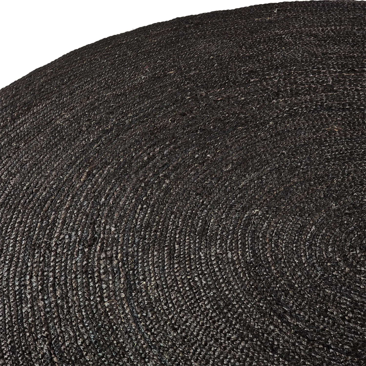 Tapis rond en jute - Amasia (noir)
