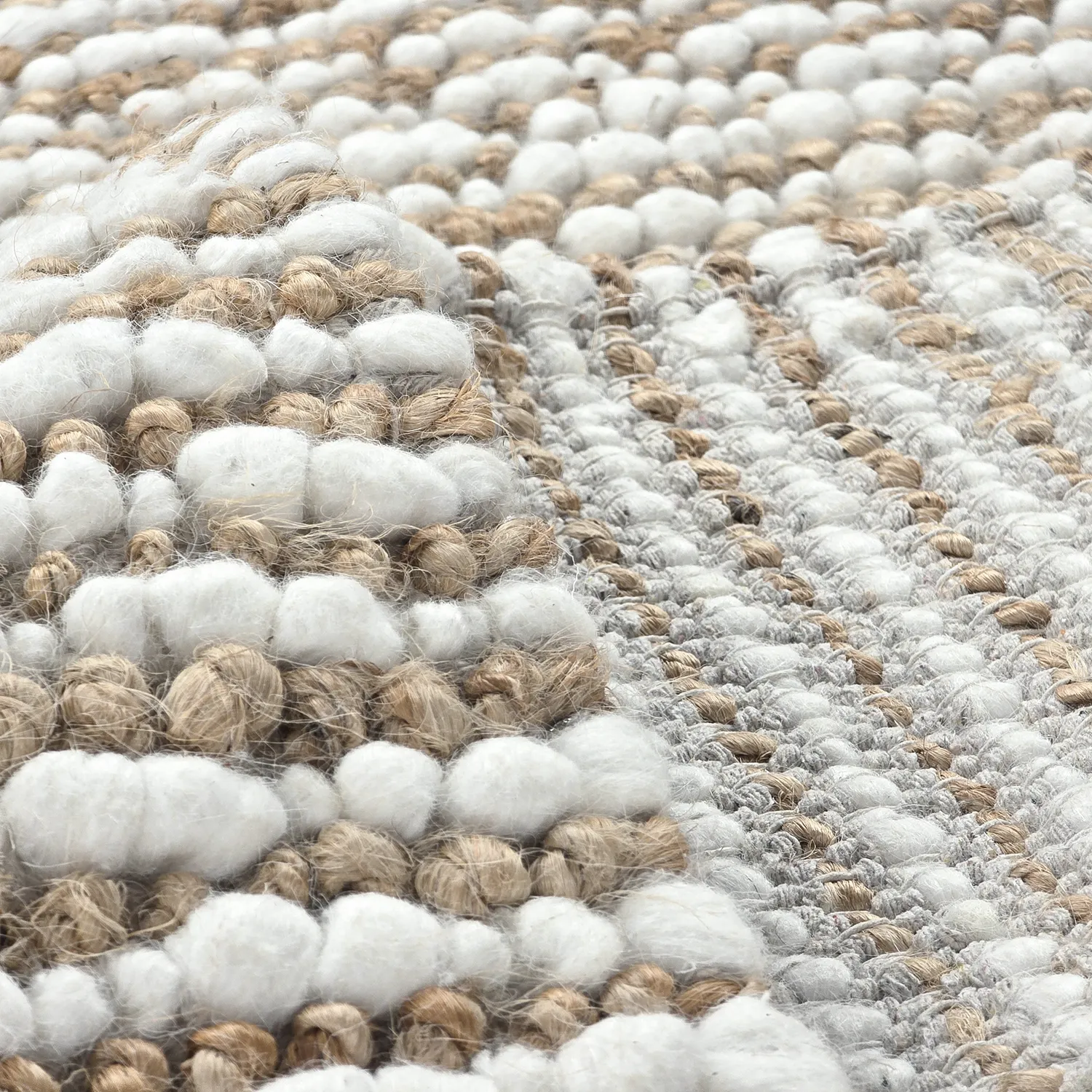 Tapis chanvre - Bally Jute/wool Bubble (nature/blanc)