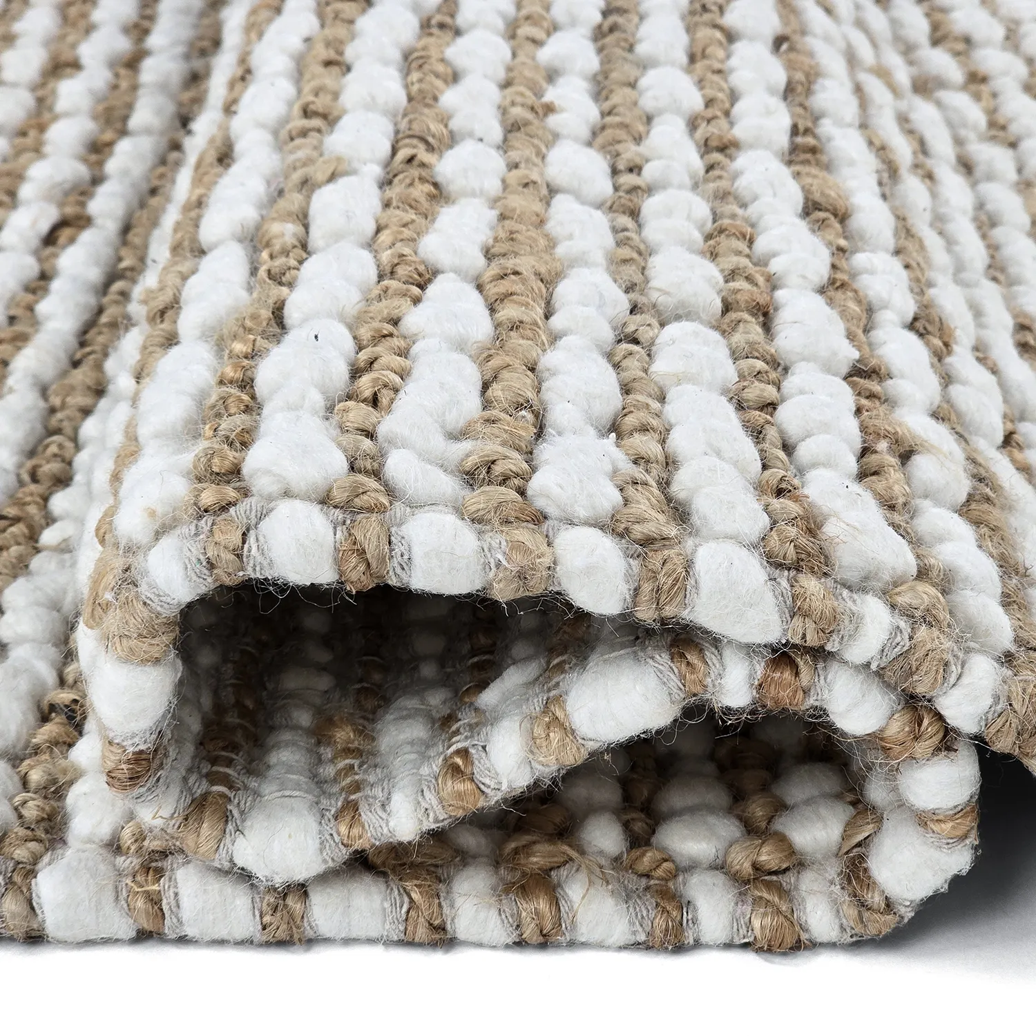 Tapis chanvre - Bally Jute/wool Bubble (nature/blanc)