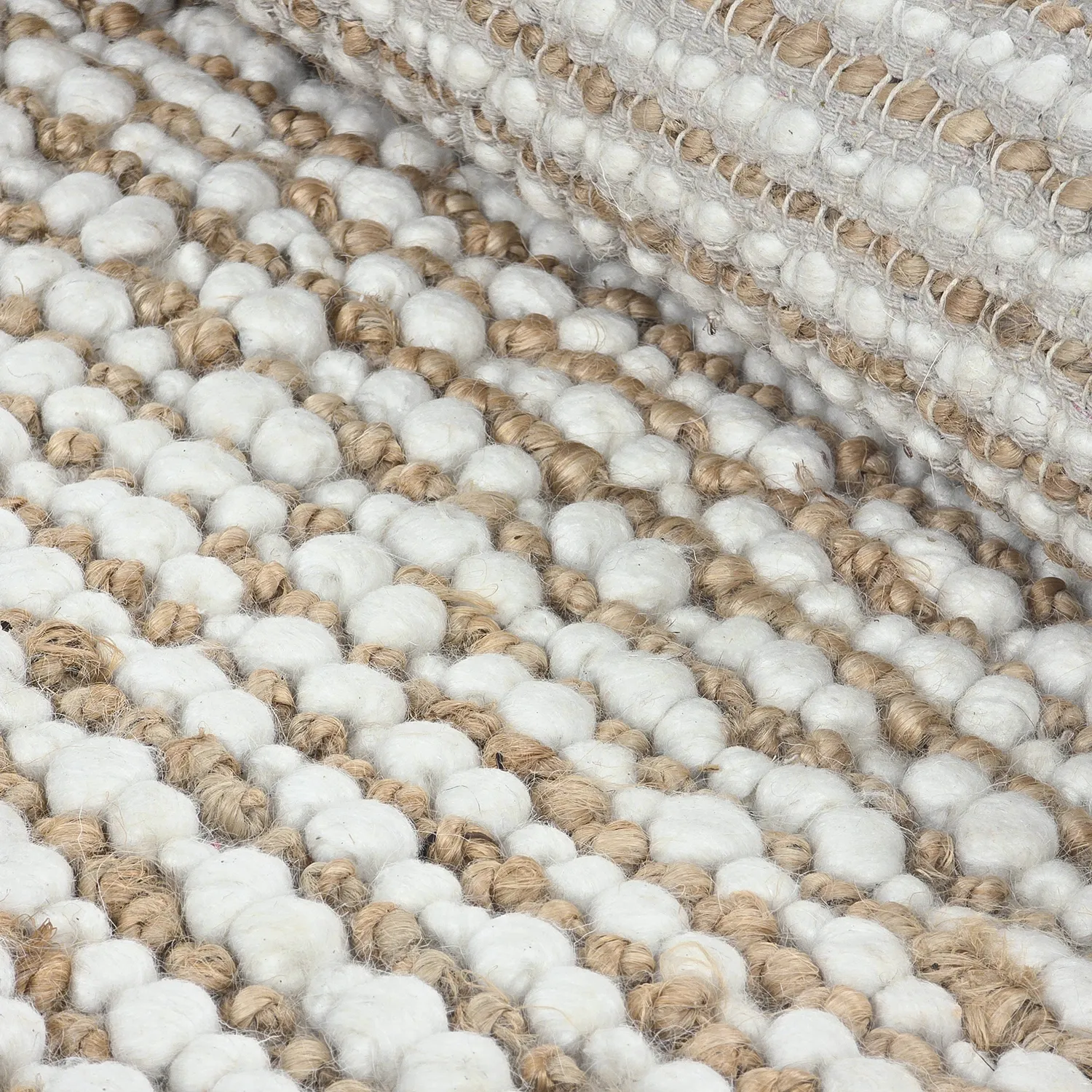 Tapis chanvre - Bally Jute/wool Bubble (nature/blanc)