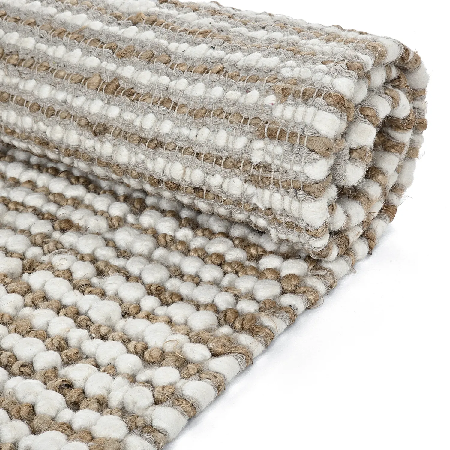 Tapis chanvre - Bally Jute/wool Bubble (nature/blanc)
