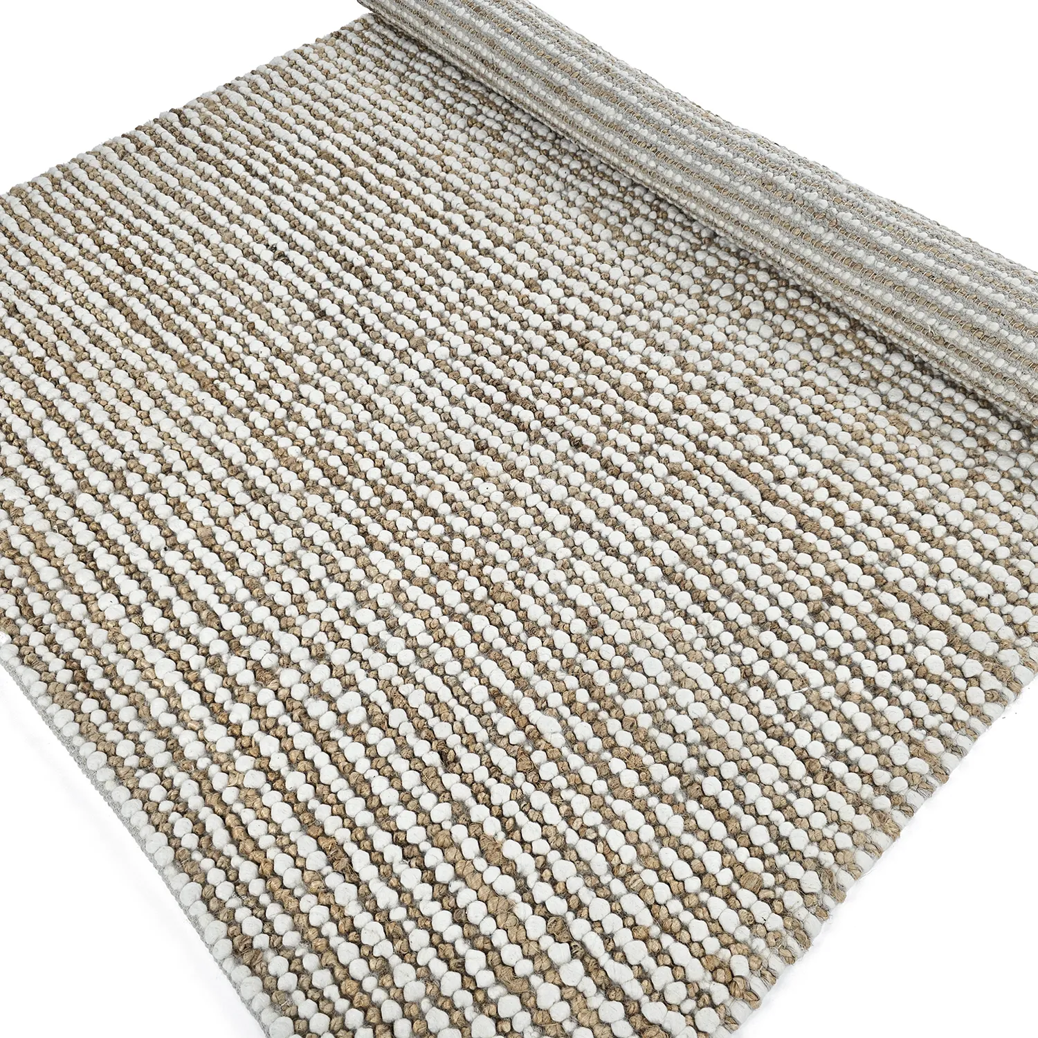 Tapis chanvre - Bally Jute/wool Bubble (nature/blanc)