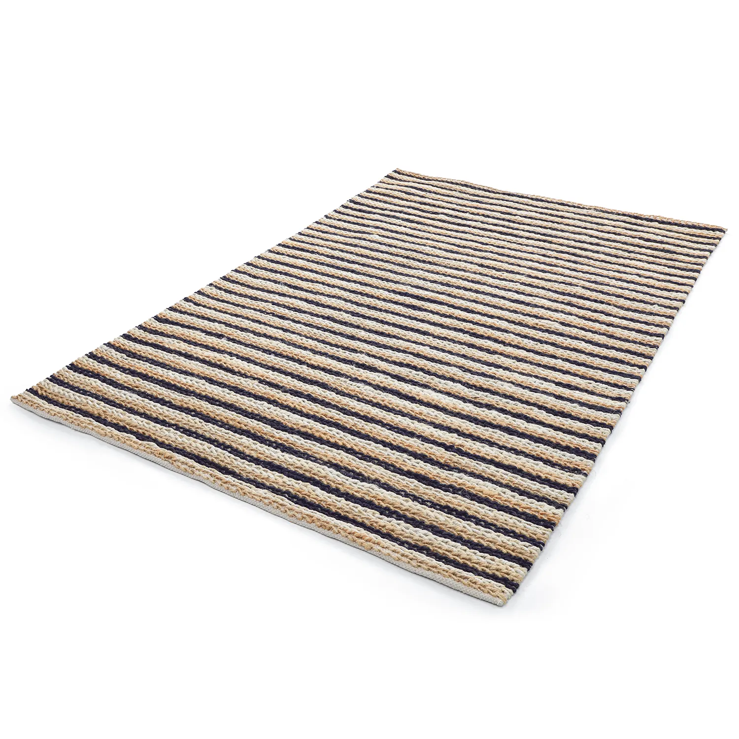 Tapis chanvre - Howrah Braided Jute (naturel/blanc/noir)