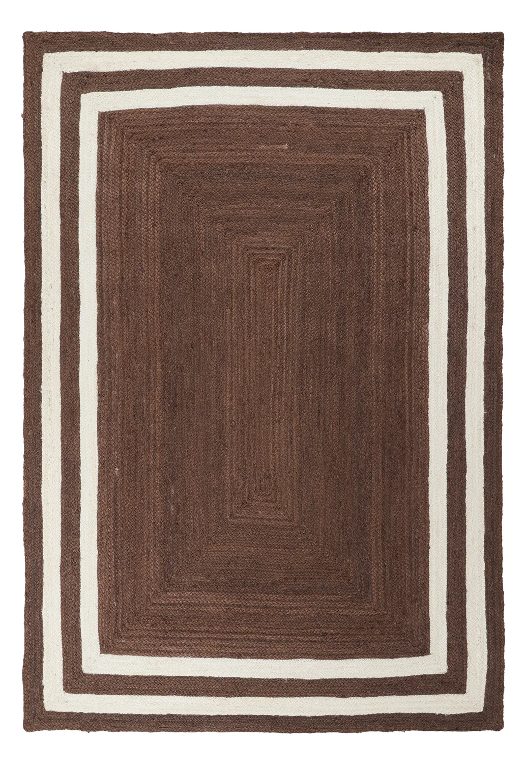 Tapis chanvre - Jessore (marron/blanc)