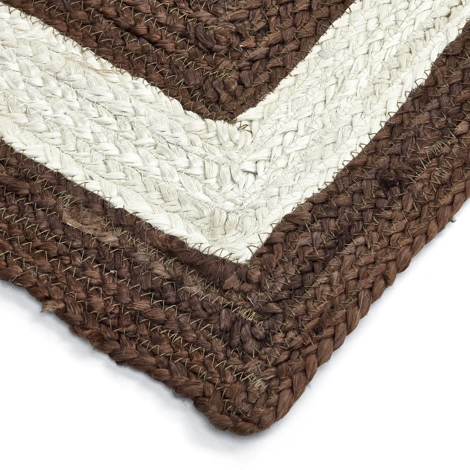 Tapis chanvre - Jessore (marron/blanc)