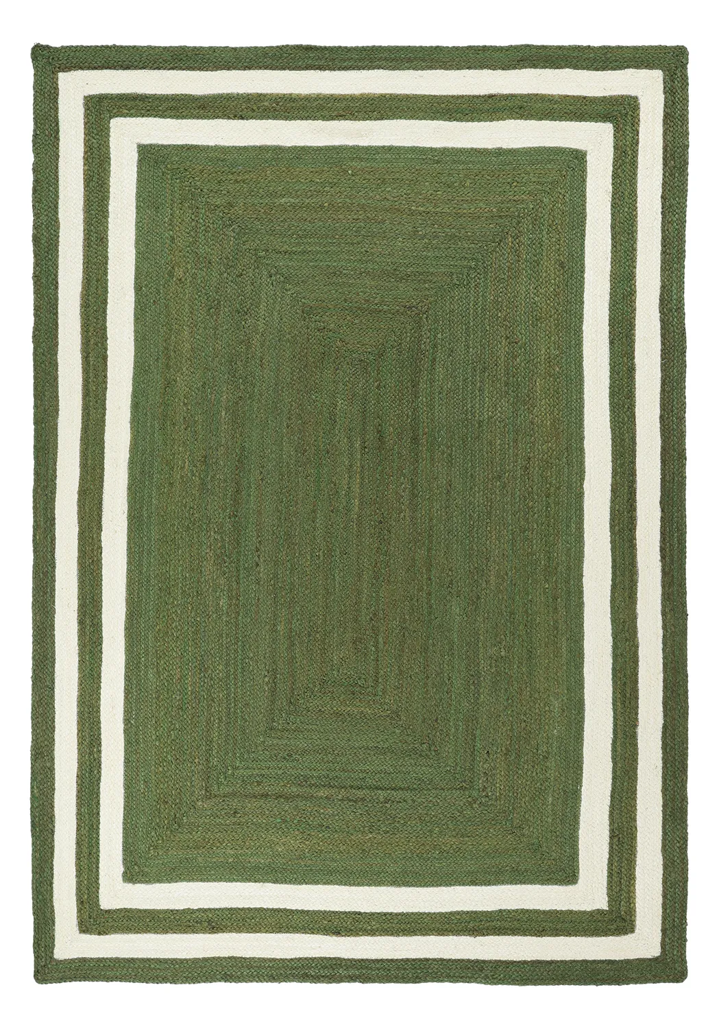 Tapis chanvre - Jessore (vert militaire/blanc)
