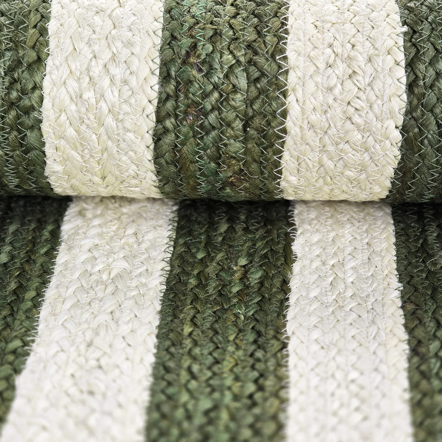 Tapis chanvre - Jessore (vert militaire/blanc)