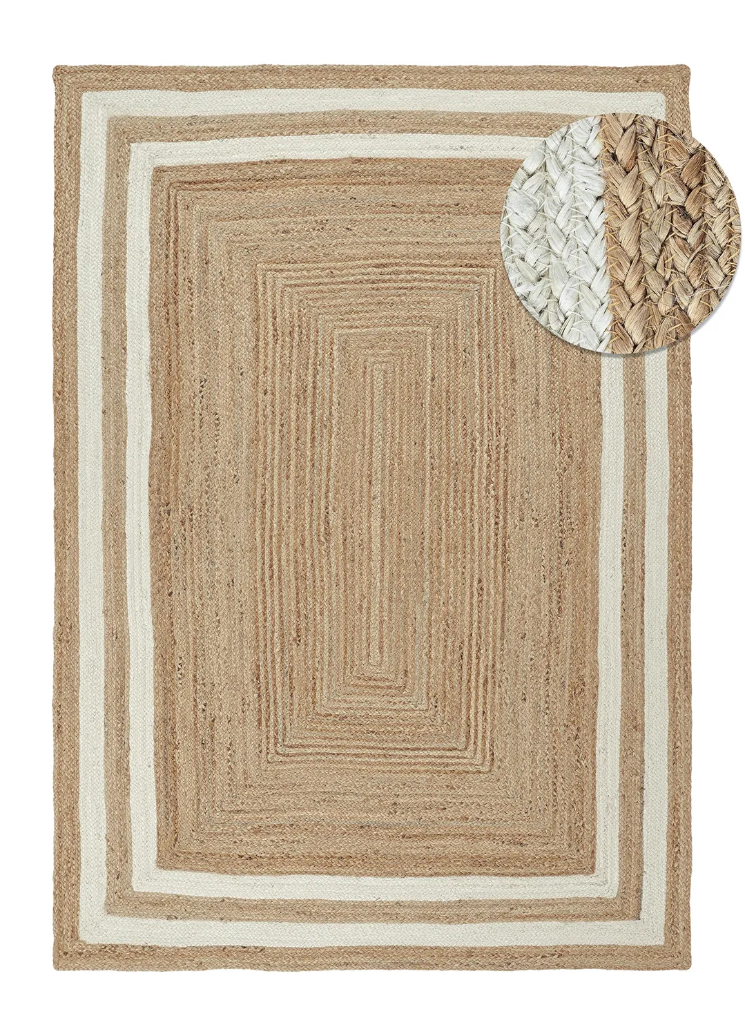 Tapis chanvre - Jessore (nature/blanc)