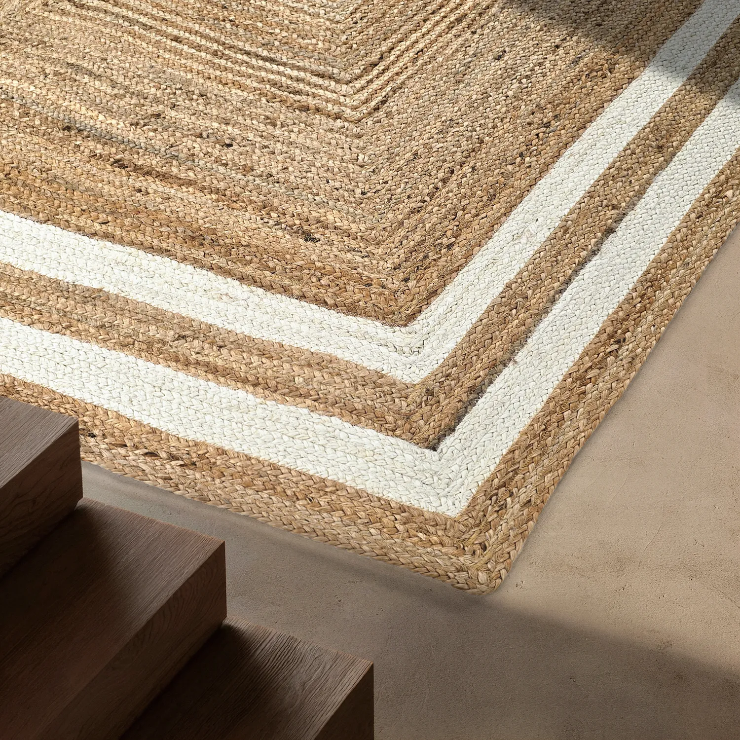 Tapis chanvre - Jessore (nature/blanc)