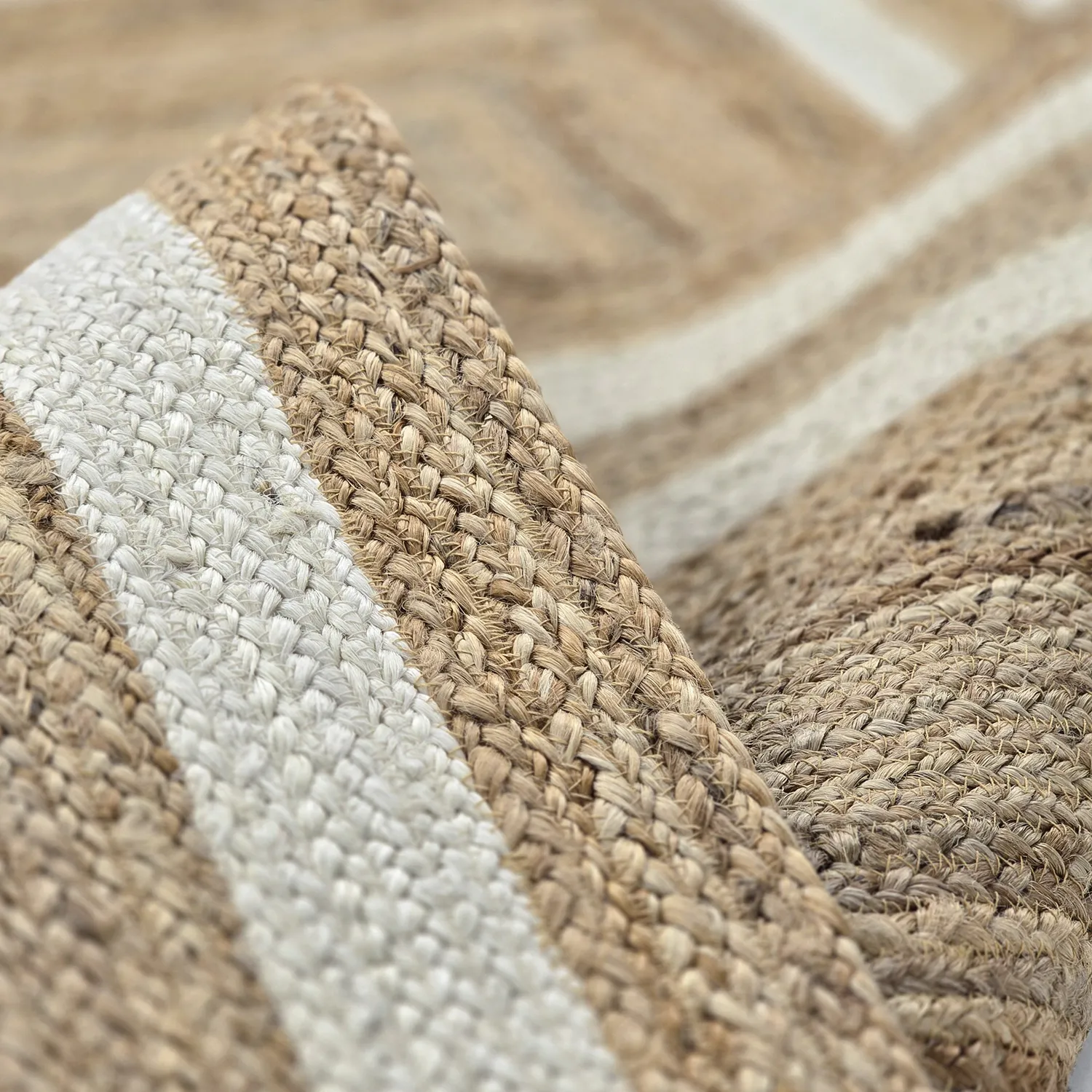 Tapis chanvre - Jessore (nature/blanc)