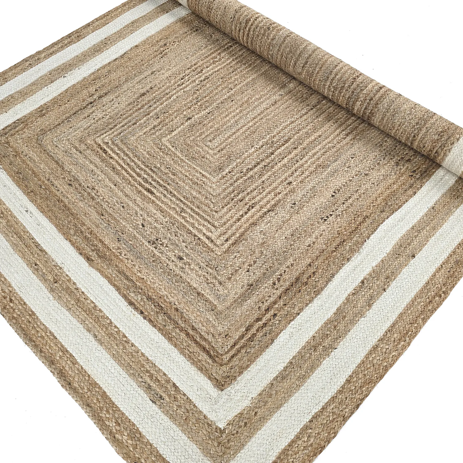 Tapis chanvre - Jessore (nature/blanc)