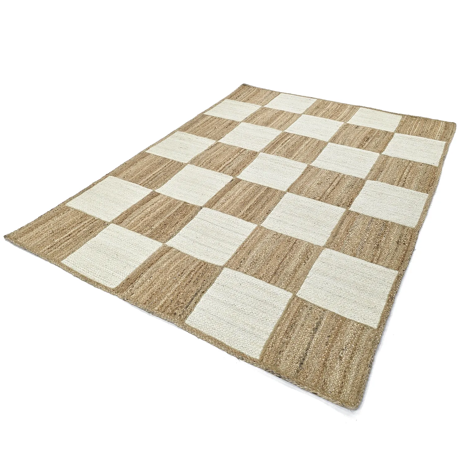 Tapis chanvre - Khulna (nature/blanc)