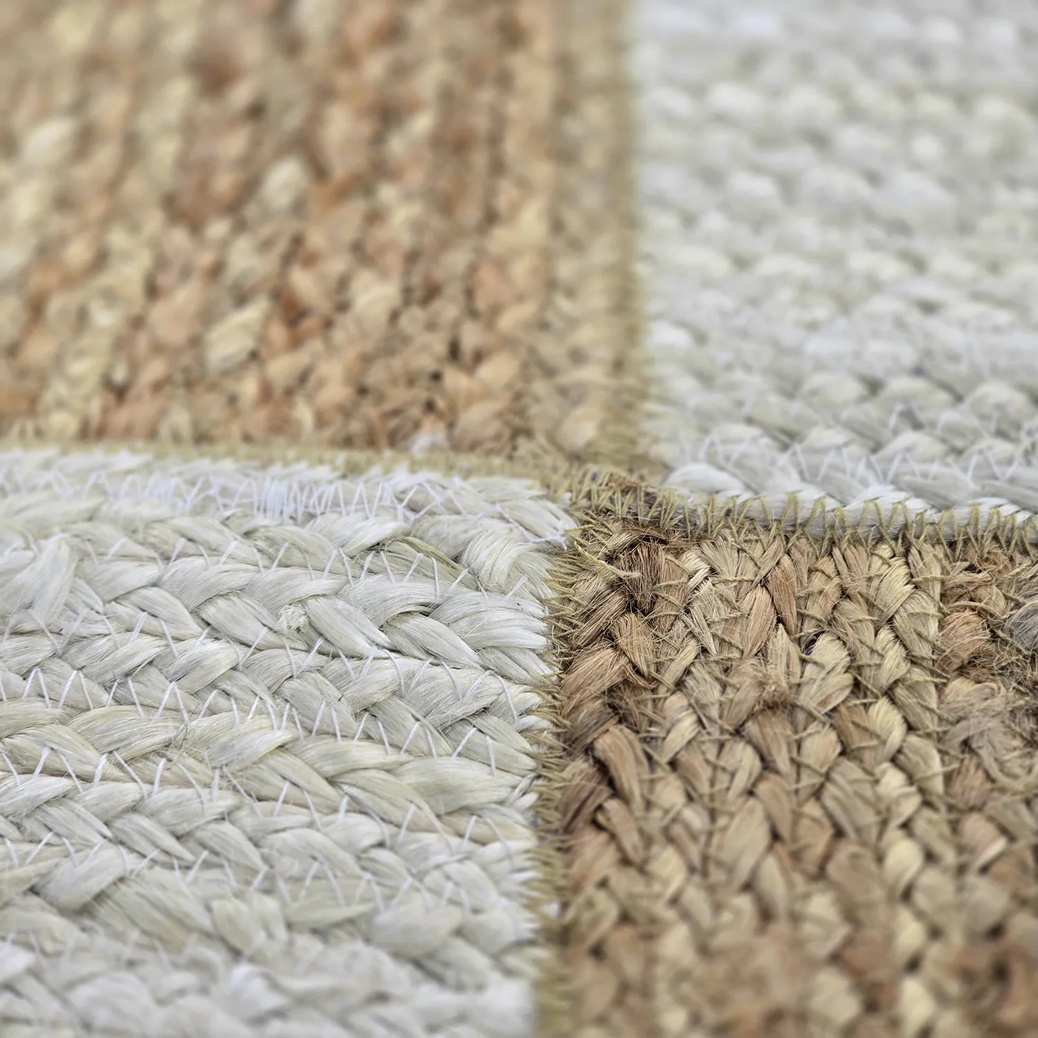 Tapis chanvre - Khulna (nature/blanc)