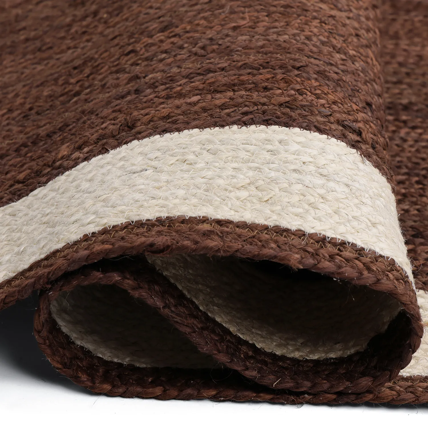 Tapis chanvre - Senaki (marron/blanc)