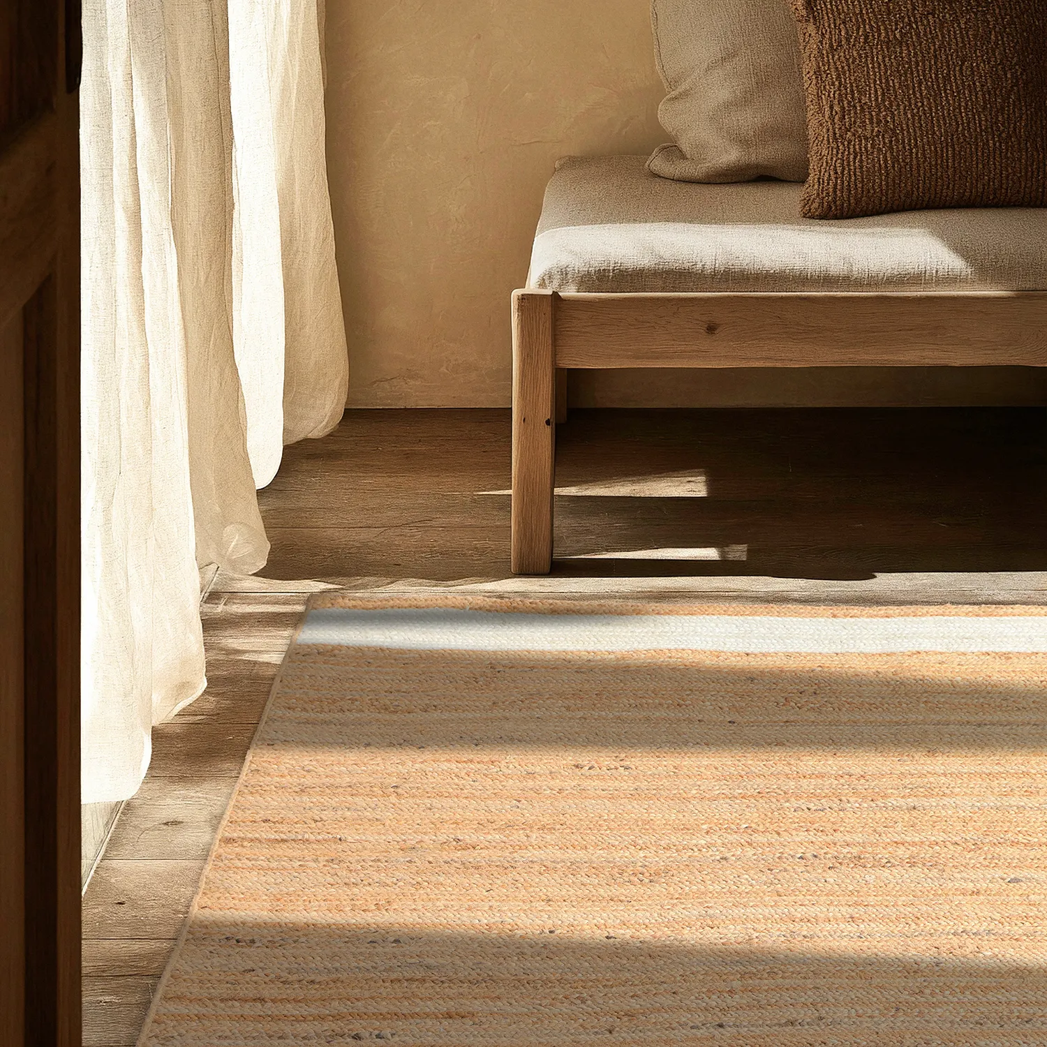 Tapis chanvre - Senaki (nature/blanc)